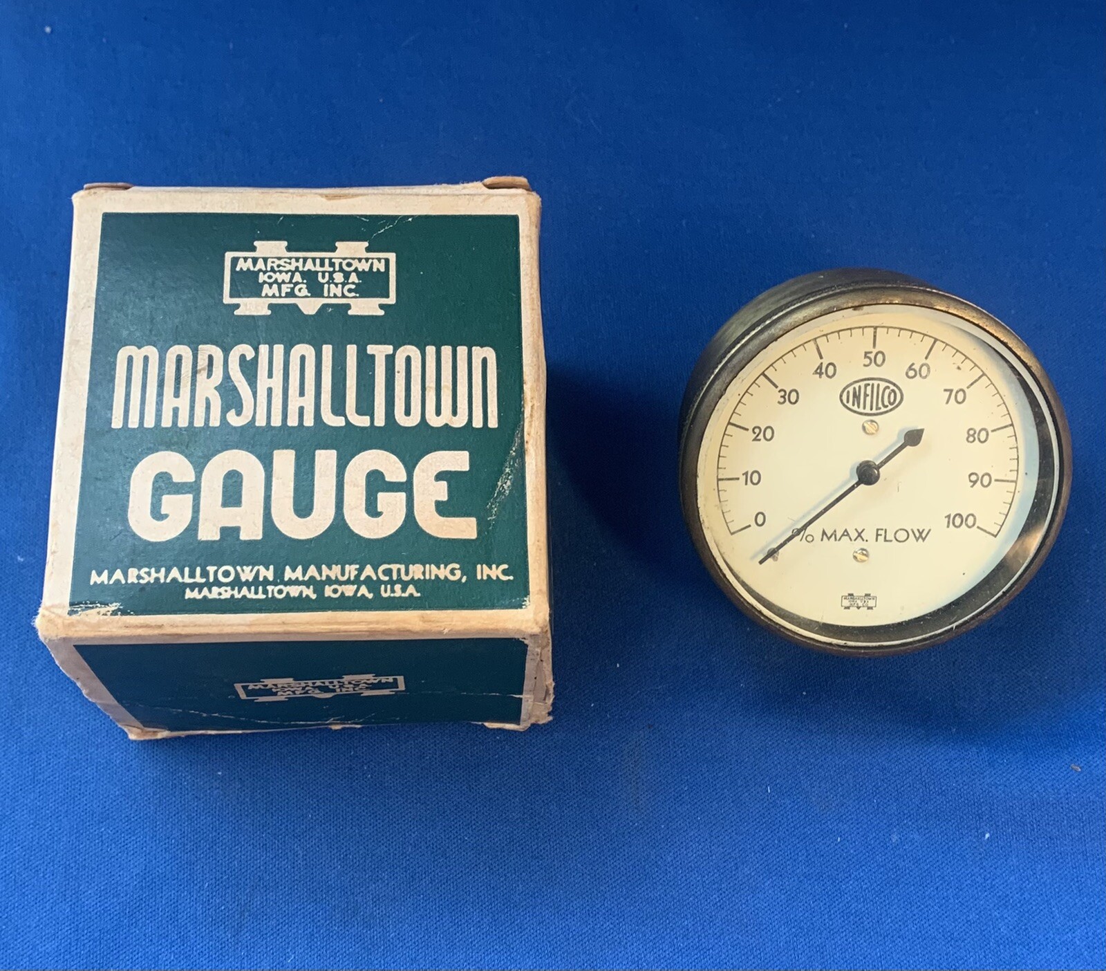 Antique? Vintage marshalltown Brass gauge infilco max flow INF-TS-106-29