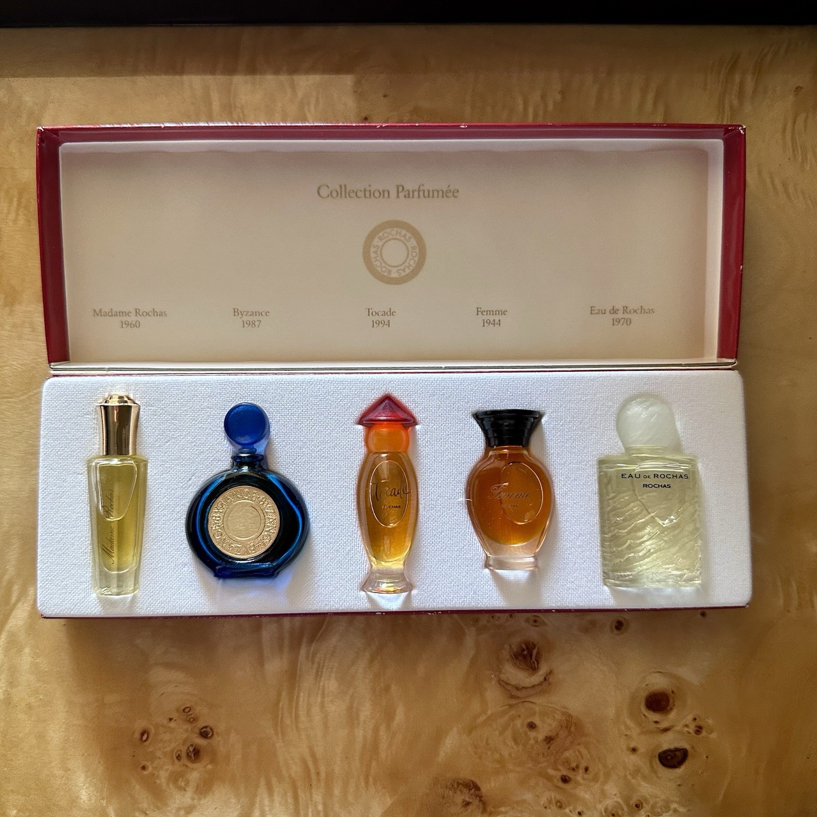Rare Rochas Collection Parfumée 5 Mini Perfume Set Byzance Tocade Boxed VINTAGE