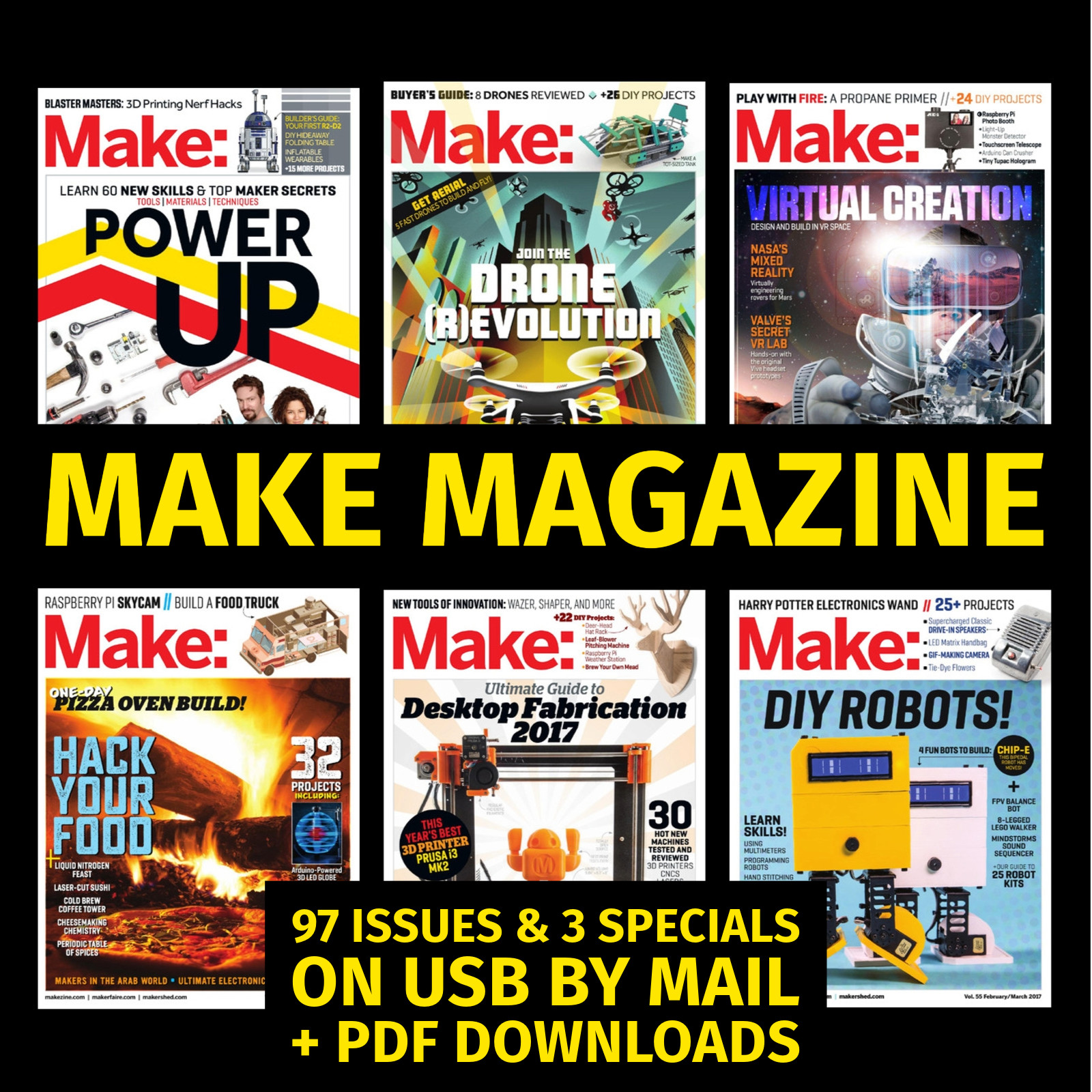MAKE Magazine Complete Archive - 97 Issues + 3 Specials on USB + Immediate Bonus