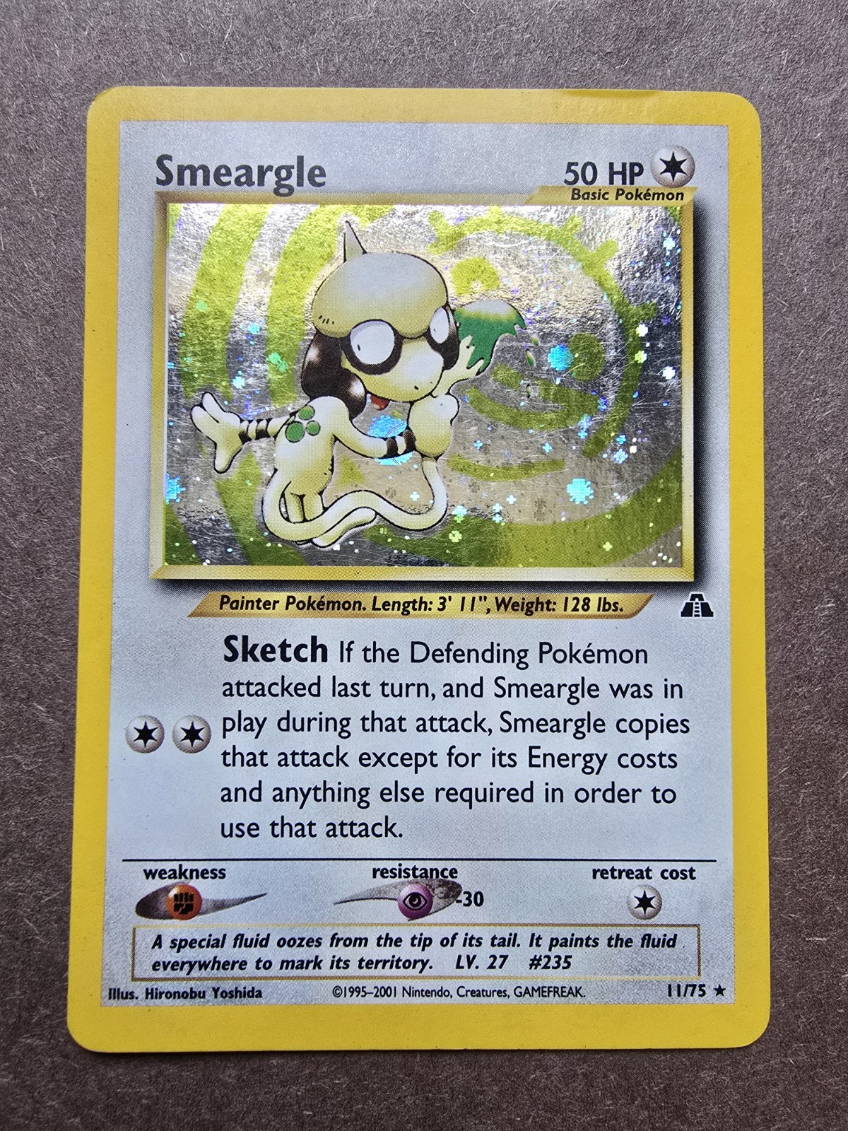 Pokemon Neo Discovery Smeargle Holo. Rare 11/75 Played Condition
