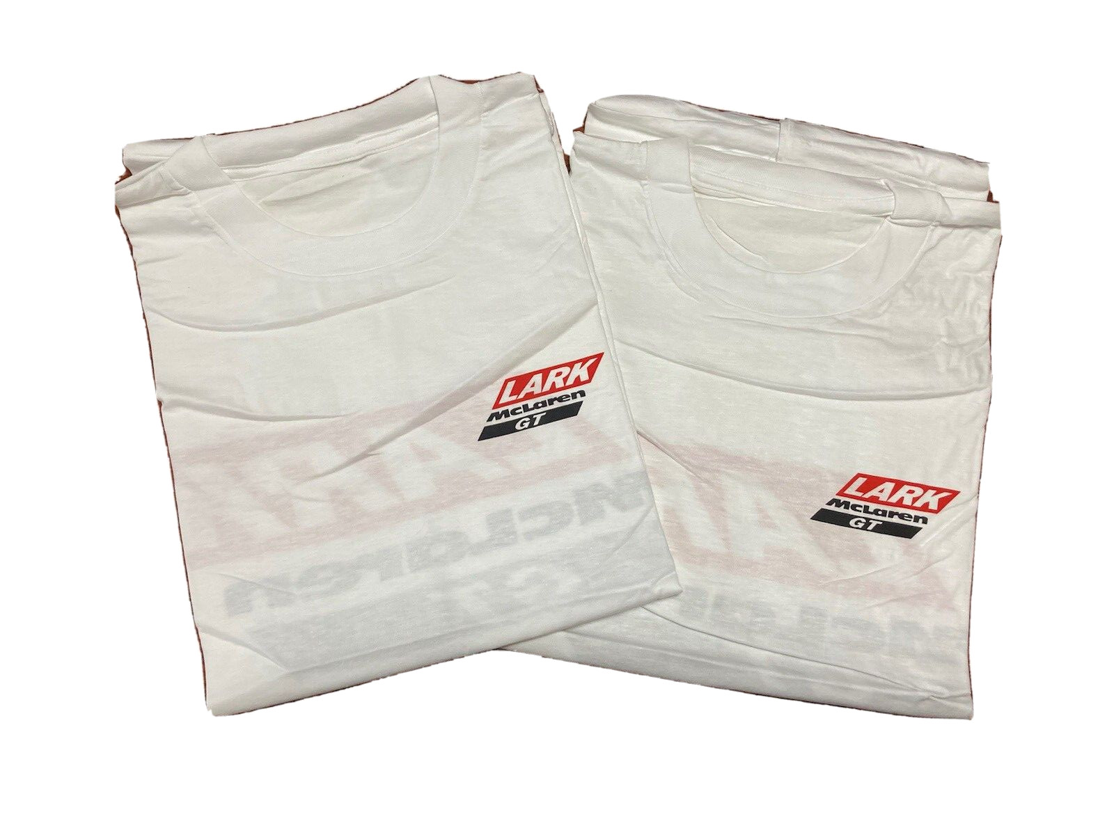 Lark McLaren GT Racing Team Novelty Vintage Tee T Shirt 2 Set One Size White 90s
