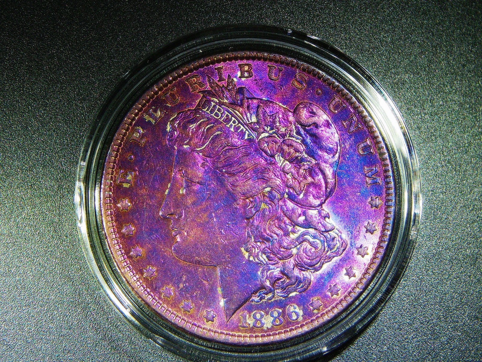 AU+ 1886 MORGAN SILVER  DOLLAR BEAUTIFULLY TONED COLLECTOR QUALITY COIN M-2165