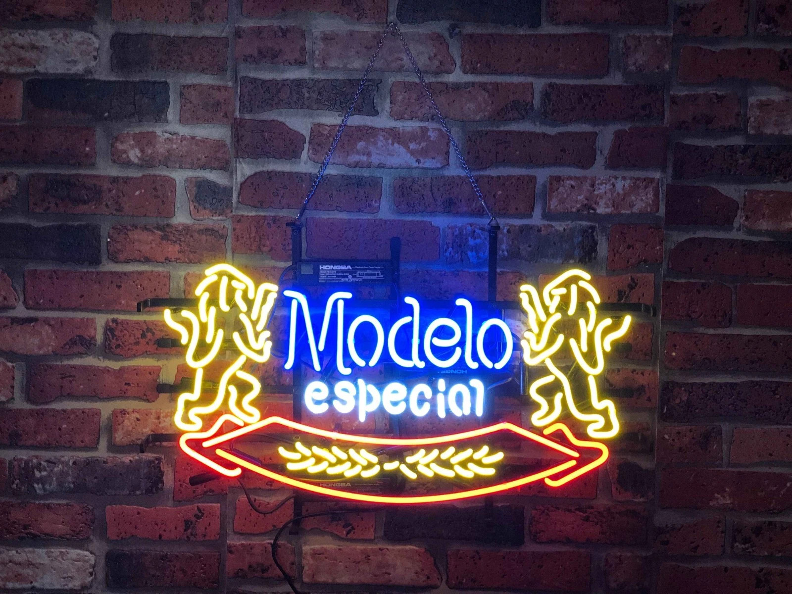 US STOCK Modelo Especial Two Griffins Beer Neon Light Sign Glass Hanging 24\