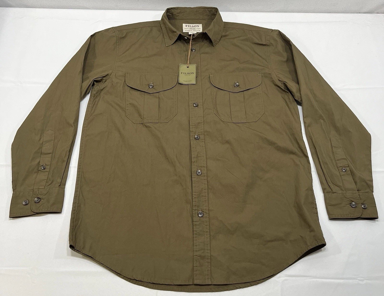 FILSON FEATHER CLOTH SHIRT MARSH OLIVE GREEN MEDIUM NEW NWT FILSON FEATHER CLOTH SHIRT MARSH OLIVE GREEN MEDIUM NEW NWT