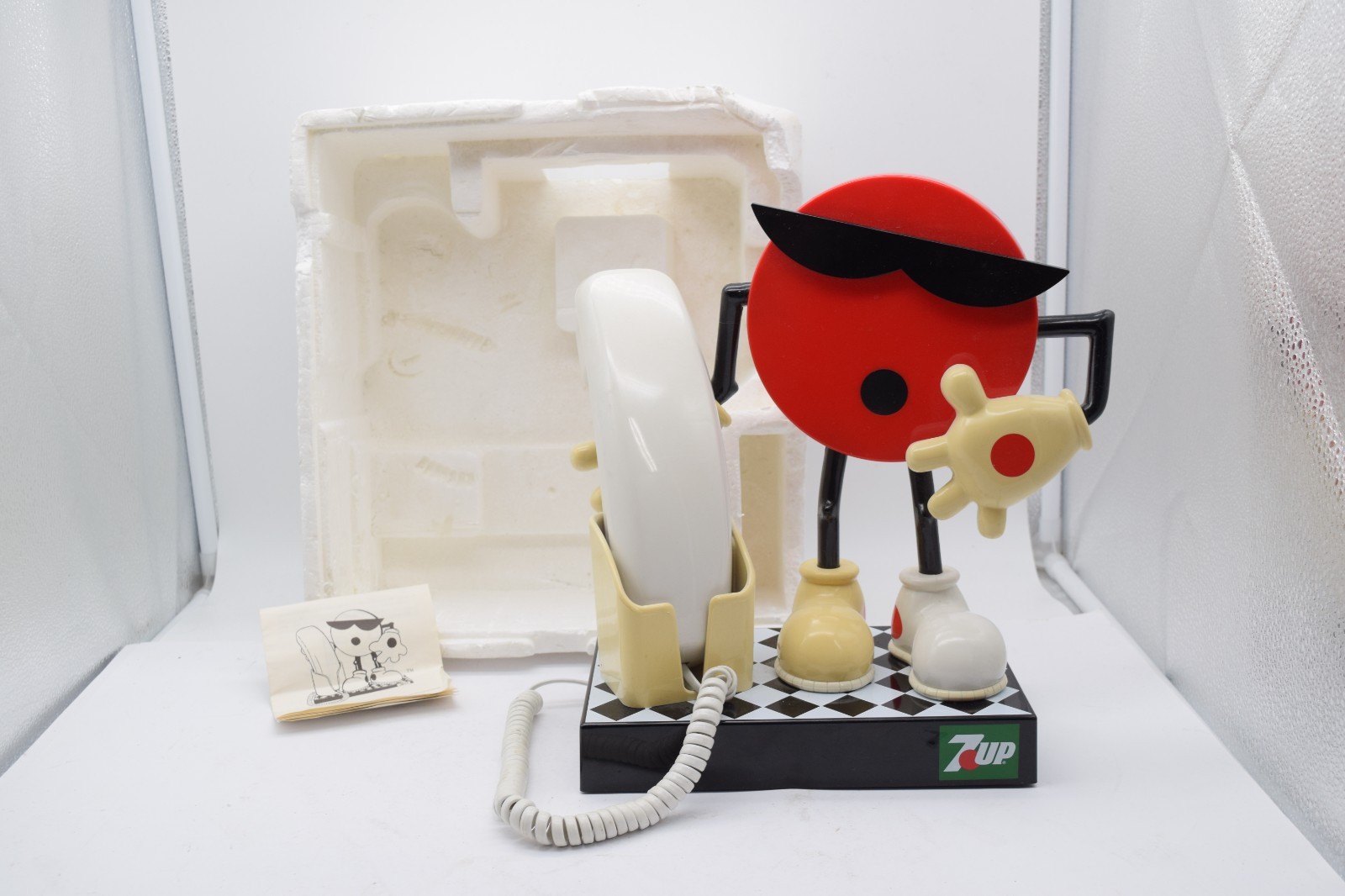 Vintage 1990 7UP Cool Spot Mascot Character Telephone Desk Phone w Manual