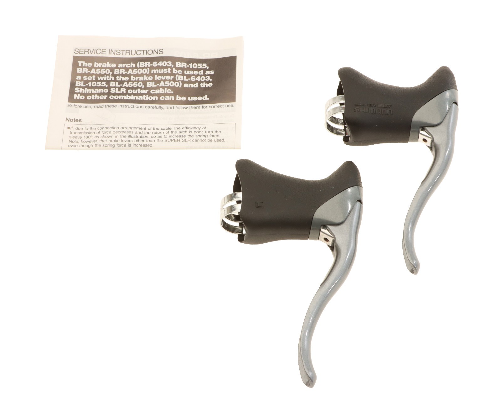Shimano 600 Ultegra SLR BL-6403 Aero Brake Levers PAIR Gray/Black NEW NOS Shimano 600 Ultegra SLR BL-6403 Aero Brake Levers PAIR Gray/Black NEW NOS