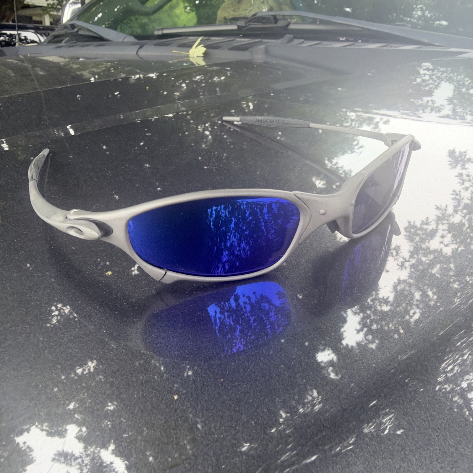 Oakley Juliet 2.0 X-Metal Polarized Sunglasses Blue Lenses/Matte Gray Frames Oakley Juliet 2.0 X-Metal Polarized Sunglasses Blue Lenses/Matte Gray Frames