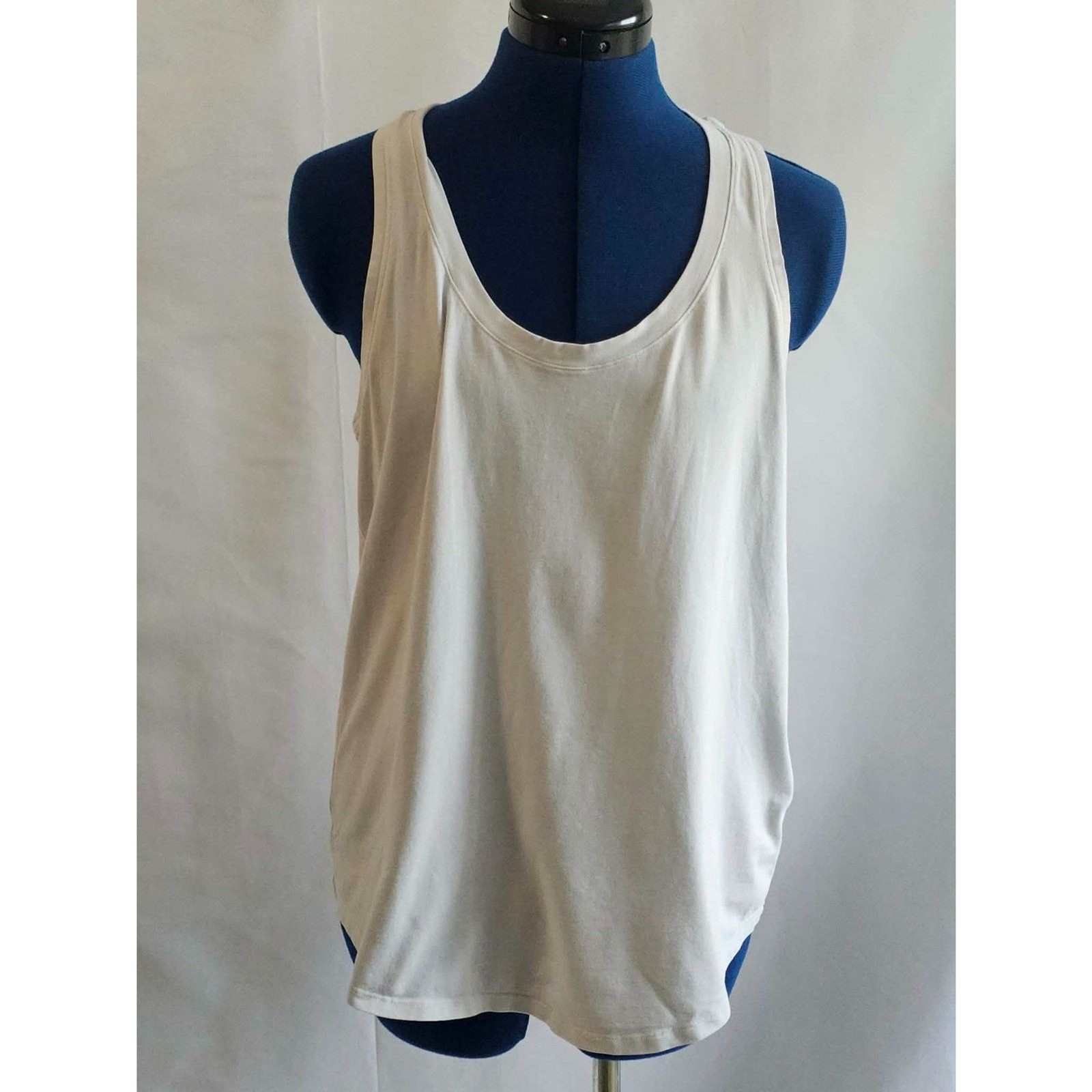 lululemon White Ivory Racerback Tank Top Loose Fit Athletic Yoga Running