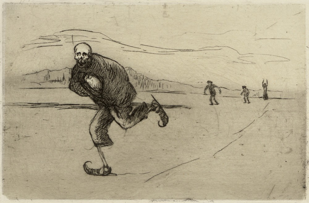 Hugo Simberg Death on Skates : Archival Quality Giclée Art Print 1897