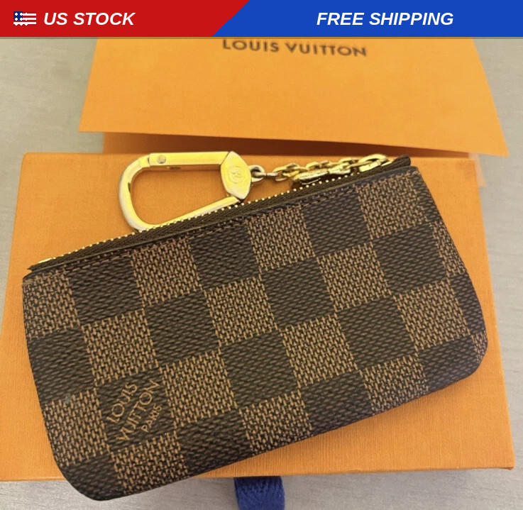 Louis Vuitton Key Pouch M62650 Damier Ebene Coin Case Authentic