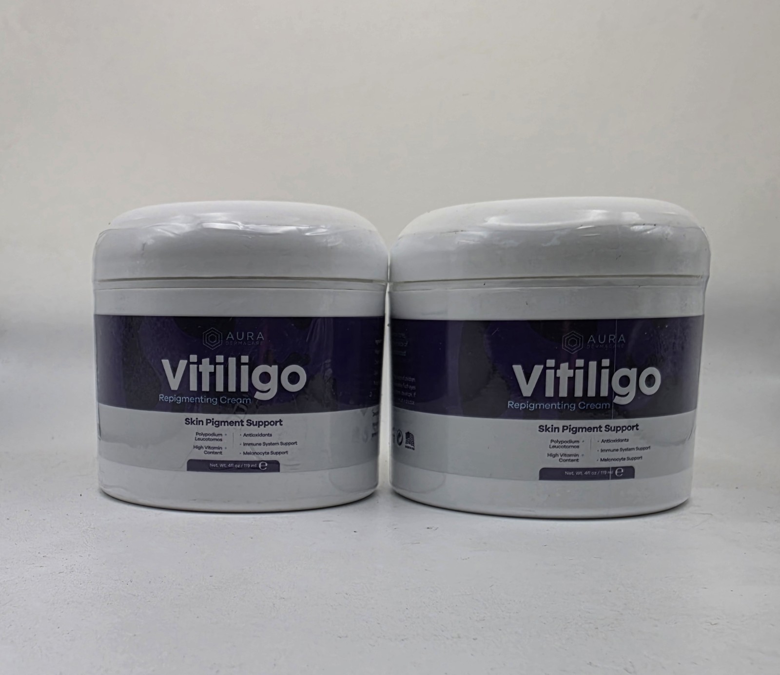 Aura Vitamins - Vitiligo - Cream - White Spots - 4oz - Repigmenting Cream 2 Pack