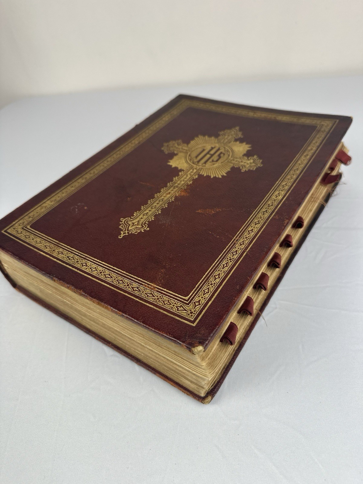 Rare Antique 1920 Missale Romanum Altar Missal Latin Mass Benziger Bros. Leather