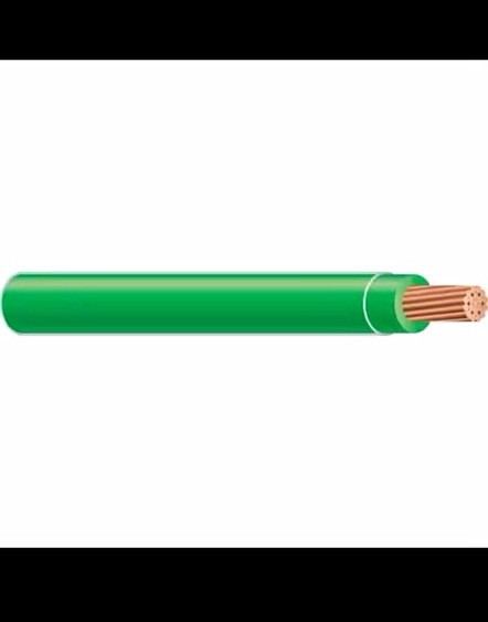 Green Stranded Copper Thhn Wire Spool, 1 Conductor PVC 100 ft 600V 13-1