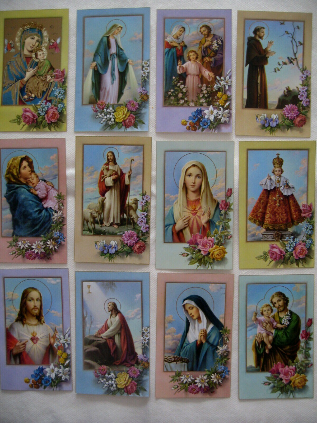 Gorgeous Lot 12 Vintage Catholic Religious HOLY CARDS Saints Roses Gold Edge#S17 Gorgeous Lot 12 Vintage Catholic Religious HOLY CARDS Saints Roses Gold Edge#S17