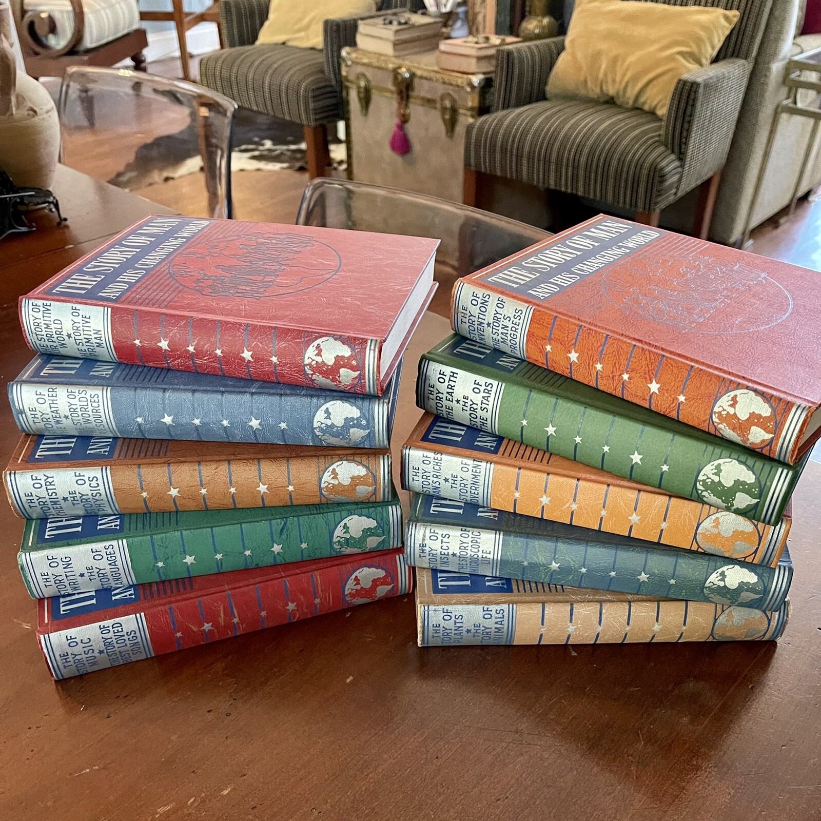 VTG 1937-38 The Story of Man & His Changing World HB 10 Vol Book Collection HC