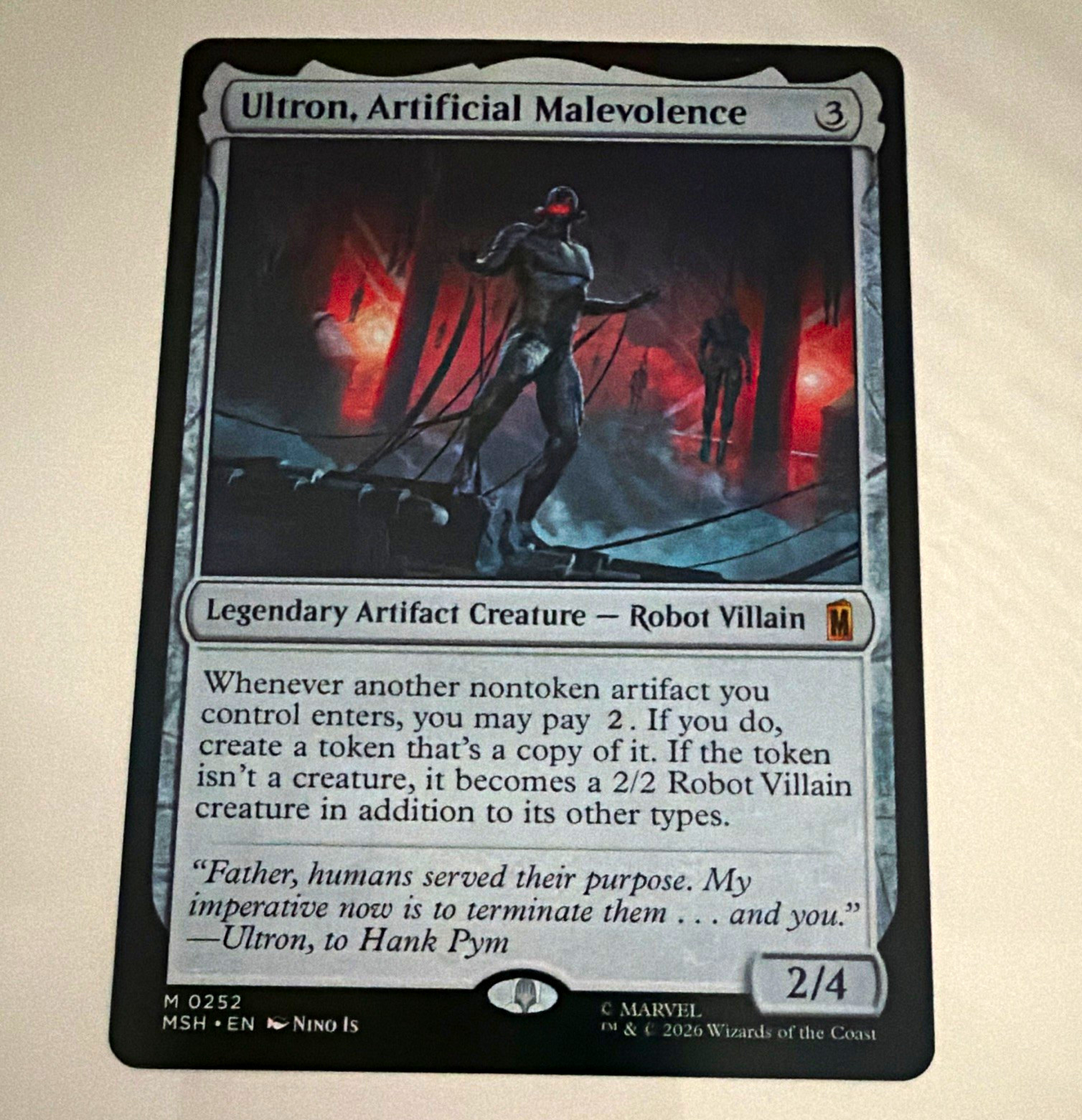 MTG Marvel Super Heroes Ultron, Artificial Malevolence Mythic 252 EN