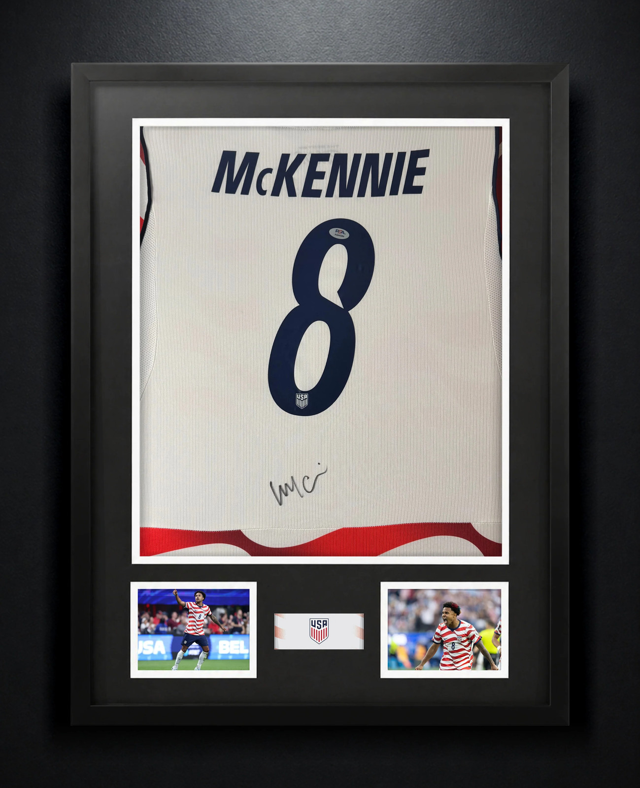 Weston McKennie Signed United States of America Nike Jersey Framed PSA COA Auto