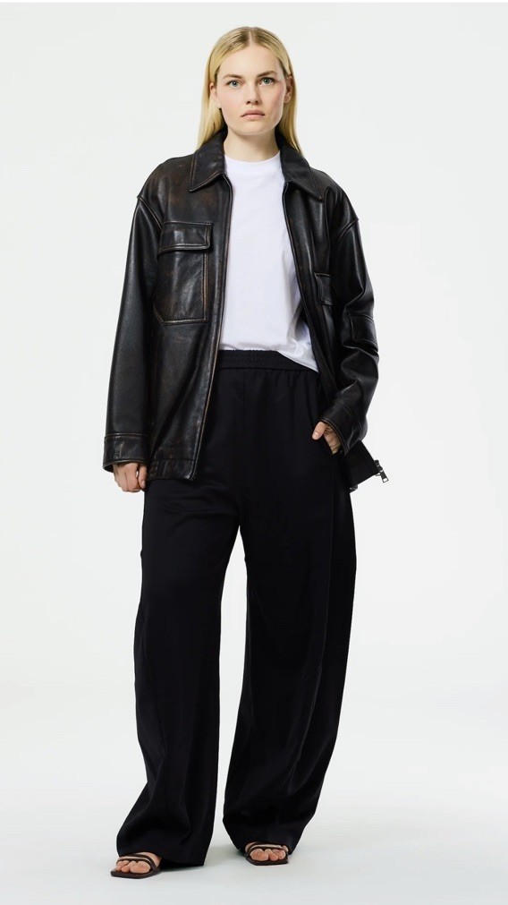 Tibi Women’s Brown Distressed Aviator Leather Oversized Bomber Jacket XXS Tibi Women’s Brown Distressed Aviator Leather Oversized Bomber Jacket XXS