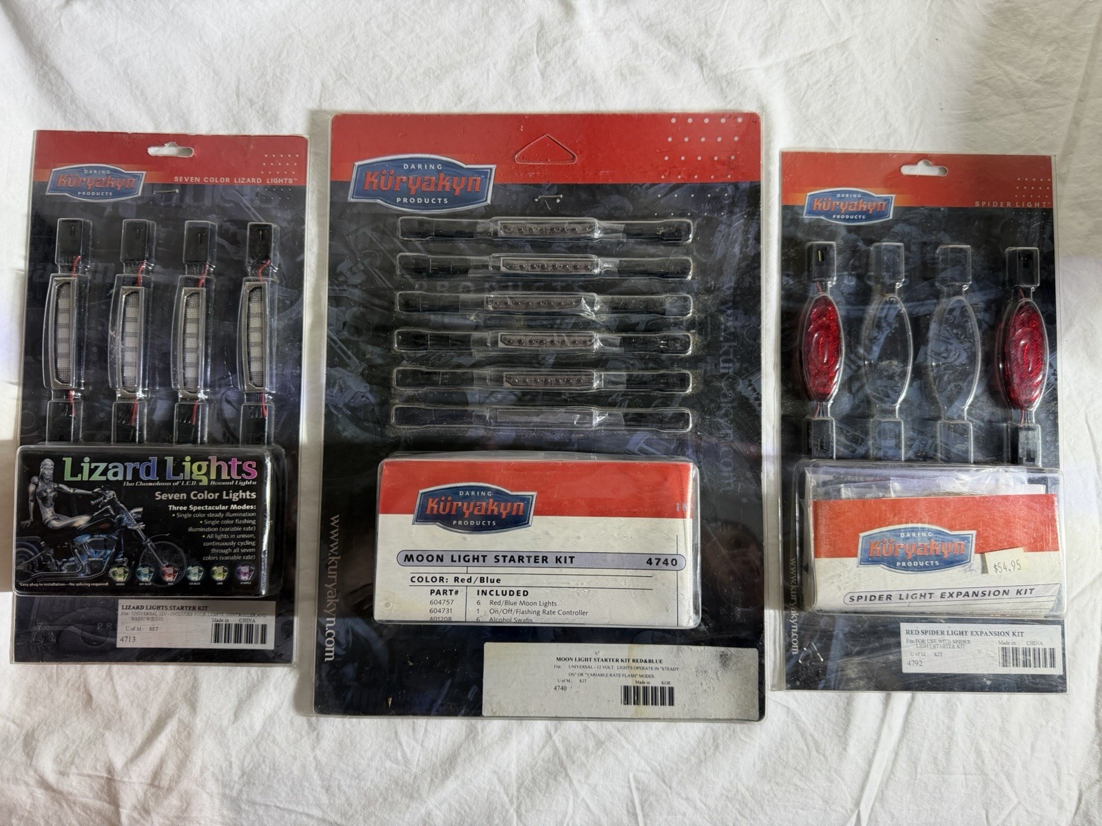 Kuryakyn Motorcycle LED Light Lot 4713 4740 4792 Lizard Moon Spider Lights