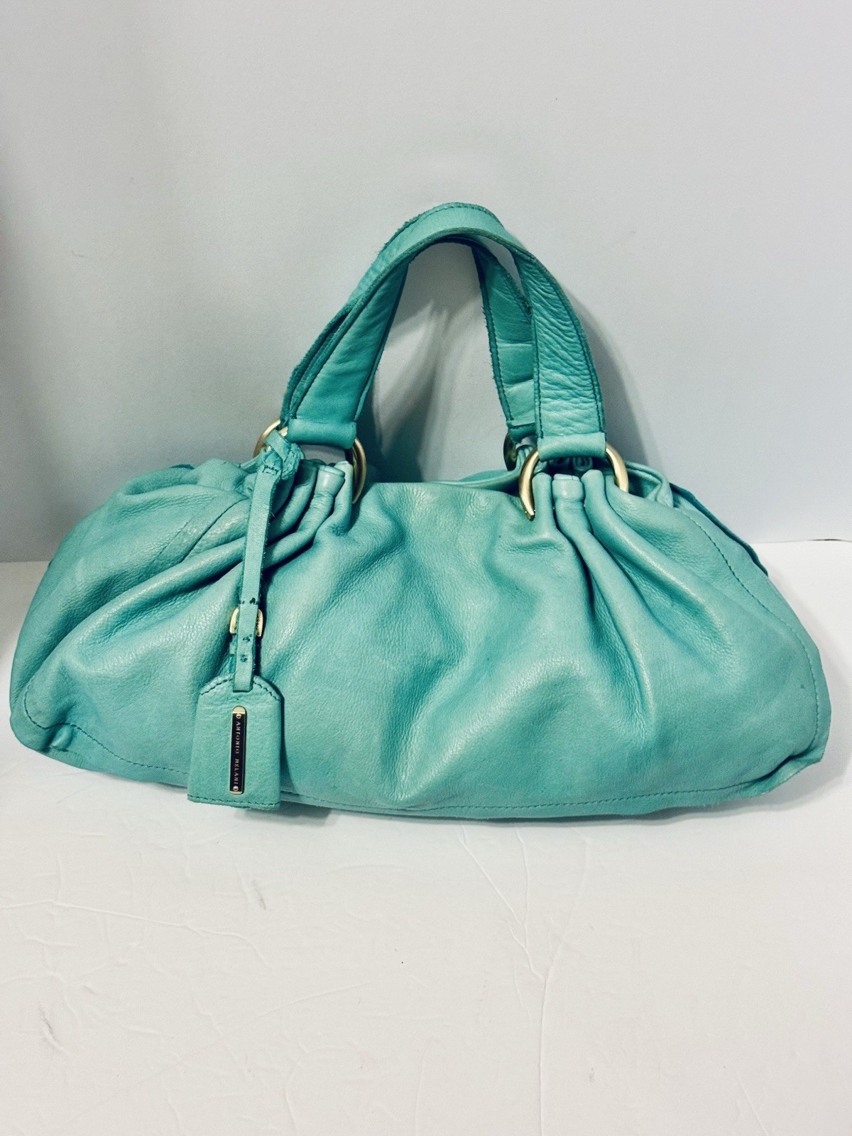 Antonio Milani Handbag Light Teal In Color Red Ass Hardware Retailed At 4:28