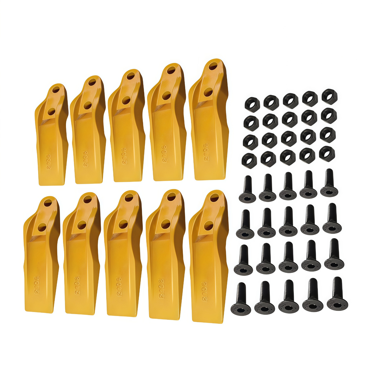 10 New Bucket Uni-Teeth with Hardware 1324720 Fits Caterpillar Skid Steers