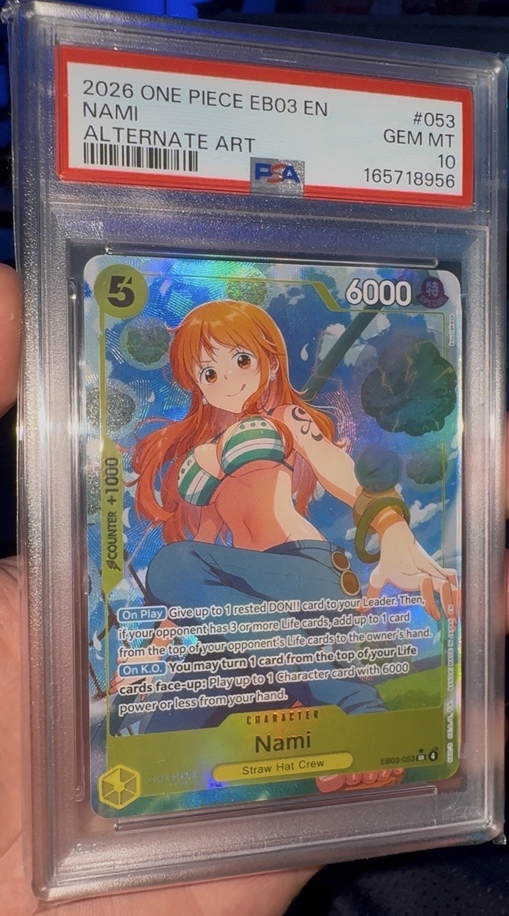 PSA 10 Nami Alternate Art #053 One Piece EB03 EN 2026 English Card PSA 10 Nami Alternate Art #053 One Piece EB03 EN 2026 English Card