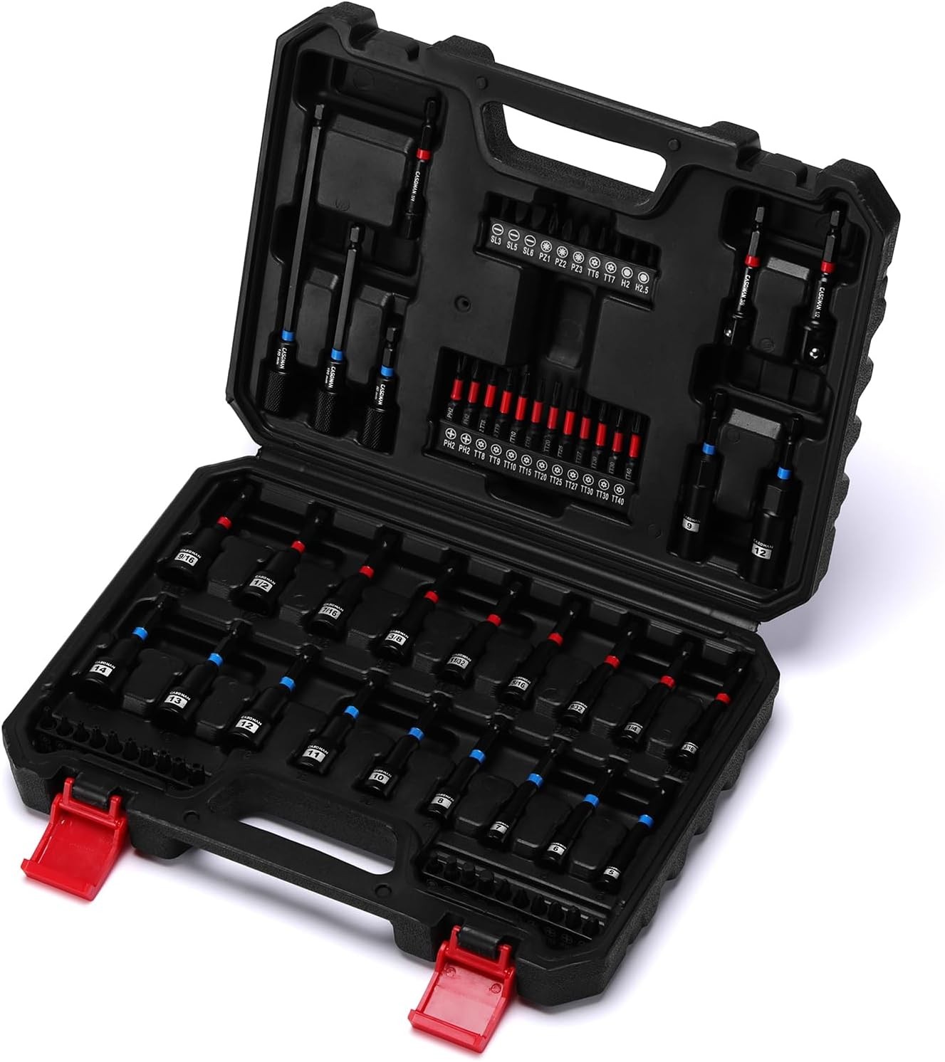 68-Piece Magnetic Nut Driver Set for Impact Drill, Metric & SAE Screwdriver Bits 68-Piece Magnetic Nut Driver Set for Impact Drill, Metric & SAE Screwdriver Bits