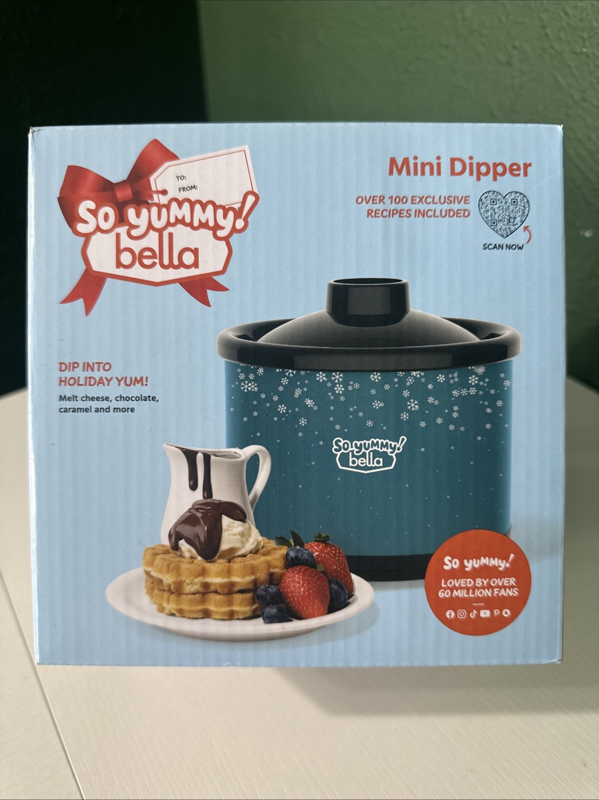 Bella So Yummy Mini Dipper Melt Cheese Chocolate Small Appliance teal Bella So Yummy Mini Dipper Melt Cheese Chocolate Small Appliance teal