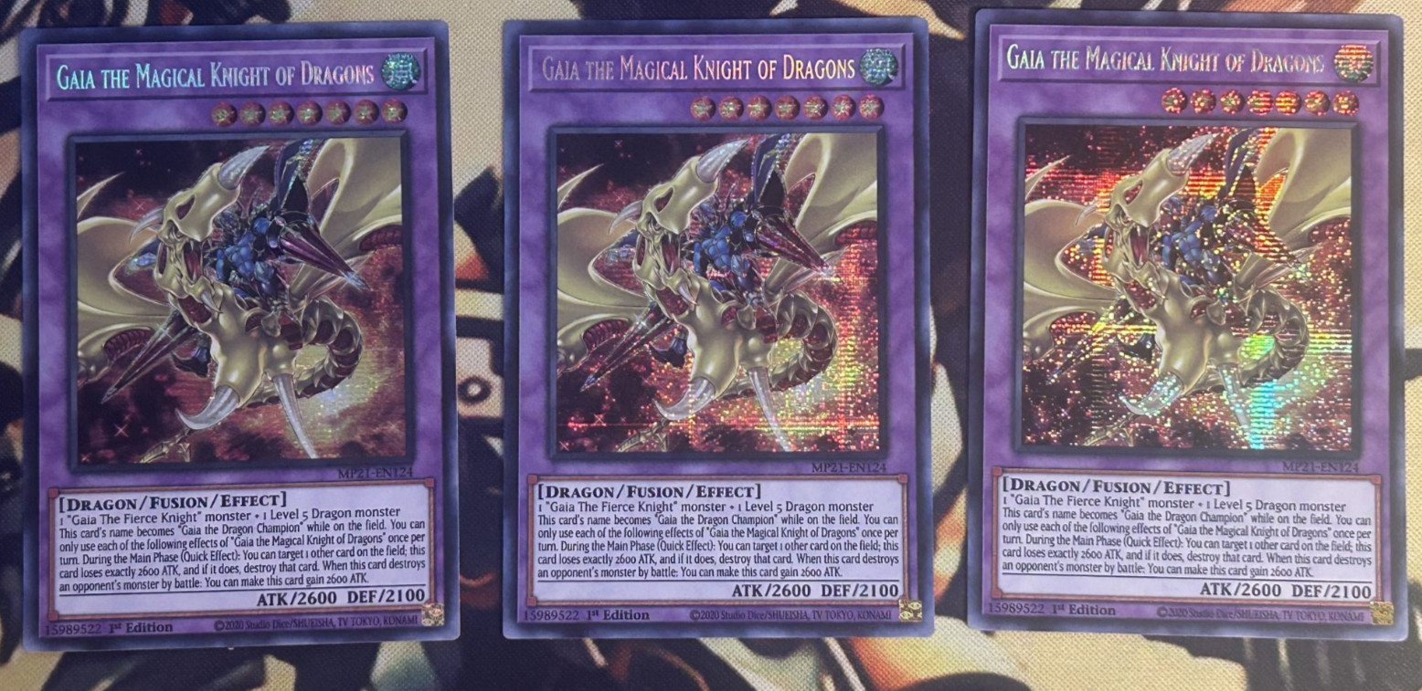 Yugioh 3x Gaia the Magical Knight of Dragons MP21-EN124 PRISMATIC SECRET RARE NM