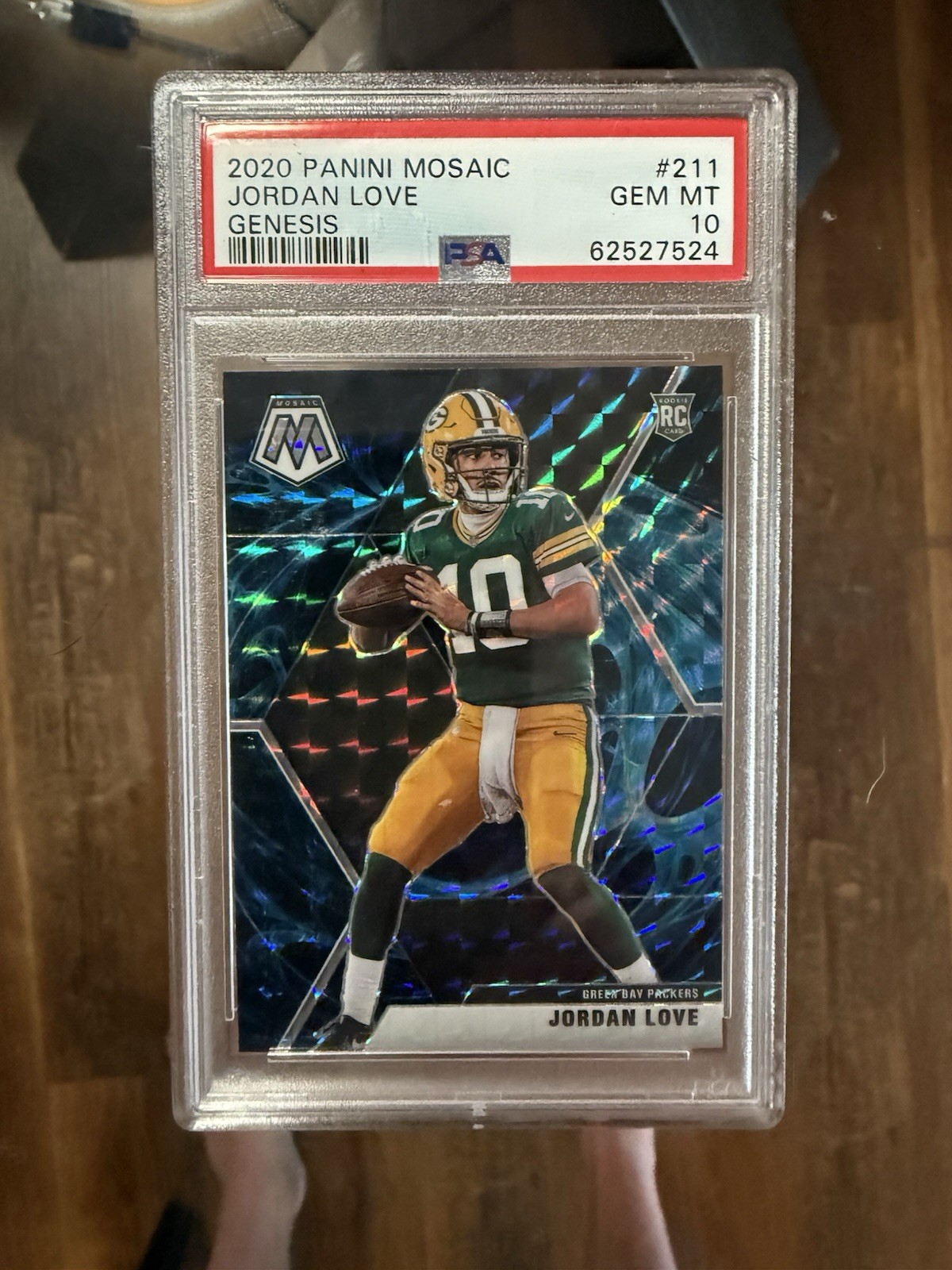 2020 Panini Mosaic Jordan Love Genesis Prizm SSP Rookie RC #211 PSA 10 Packers 2020 Panini Mosaic Jordan Love Genesis Prizm SSP Rookie RC #211 PSA 10 Packers