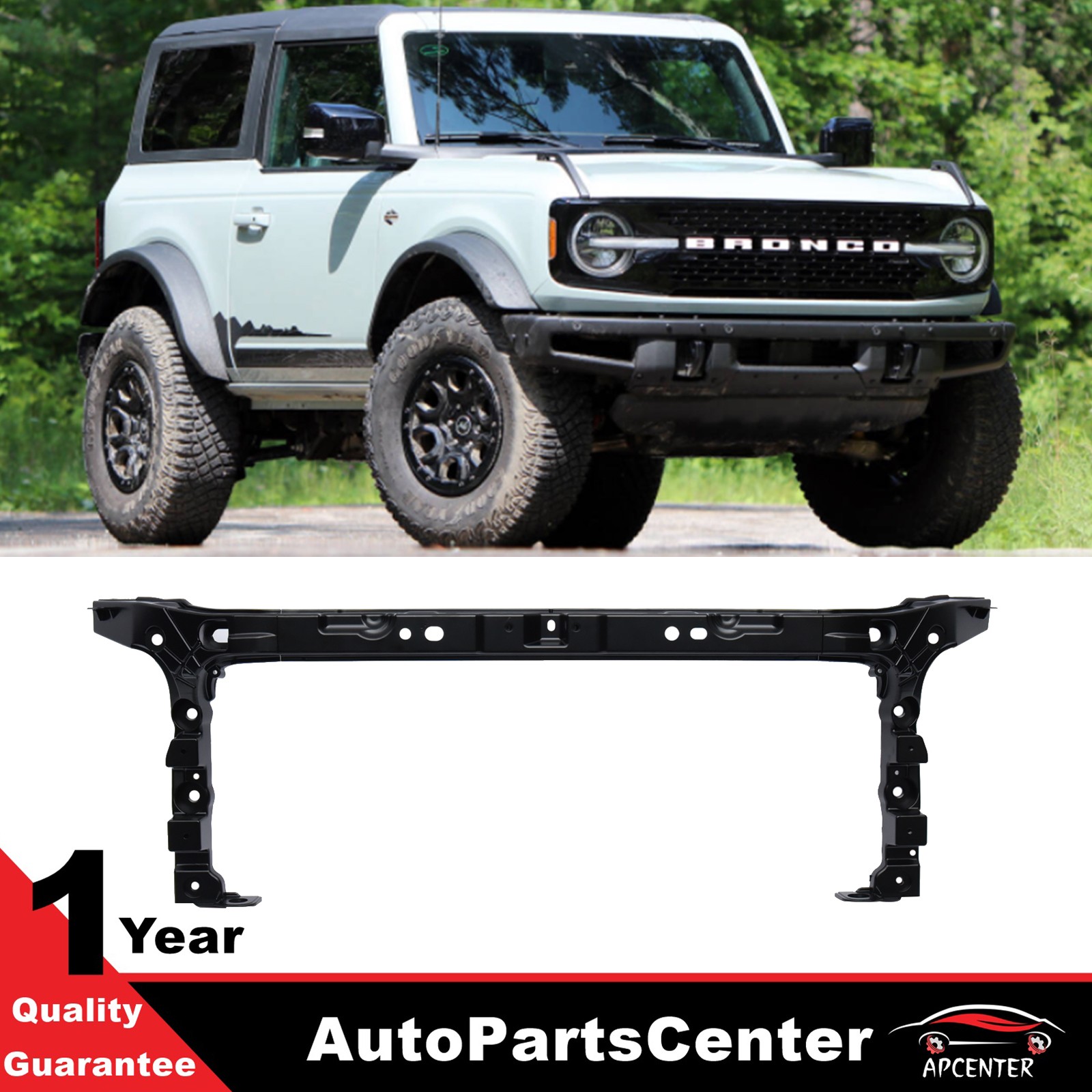 Black Steel Radiator Support Core Bracket For 2021-2023 Ford Bronco MB3Z-16138-A