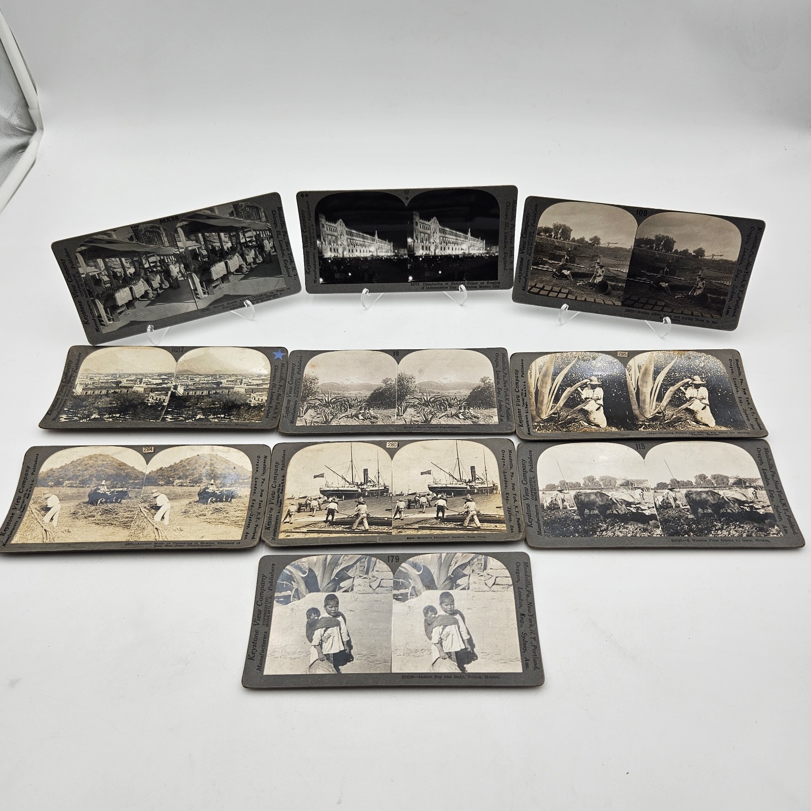 Antique Lot Of 10 Stereoview Photo Cards Mexico Early 1900s Keystone View Antique Lot Of 10 Stereoview Photo Cards Mexico Early 1900s Keystone View