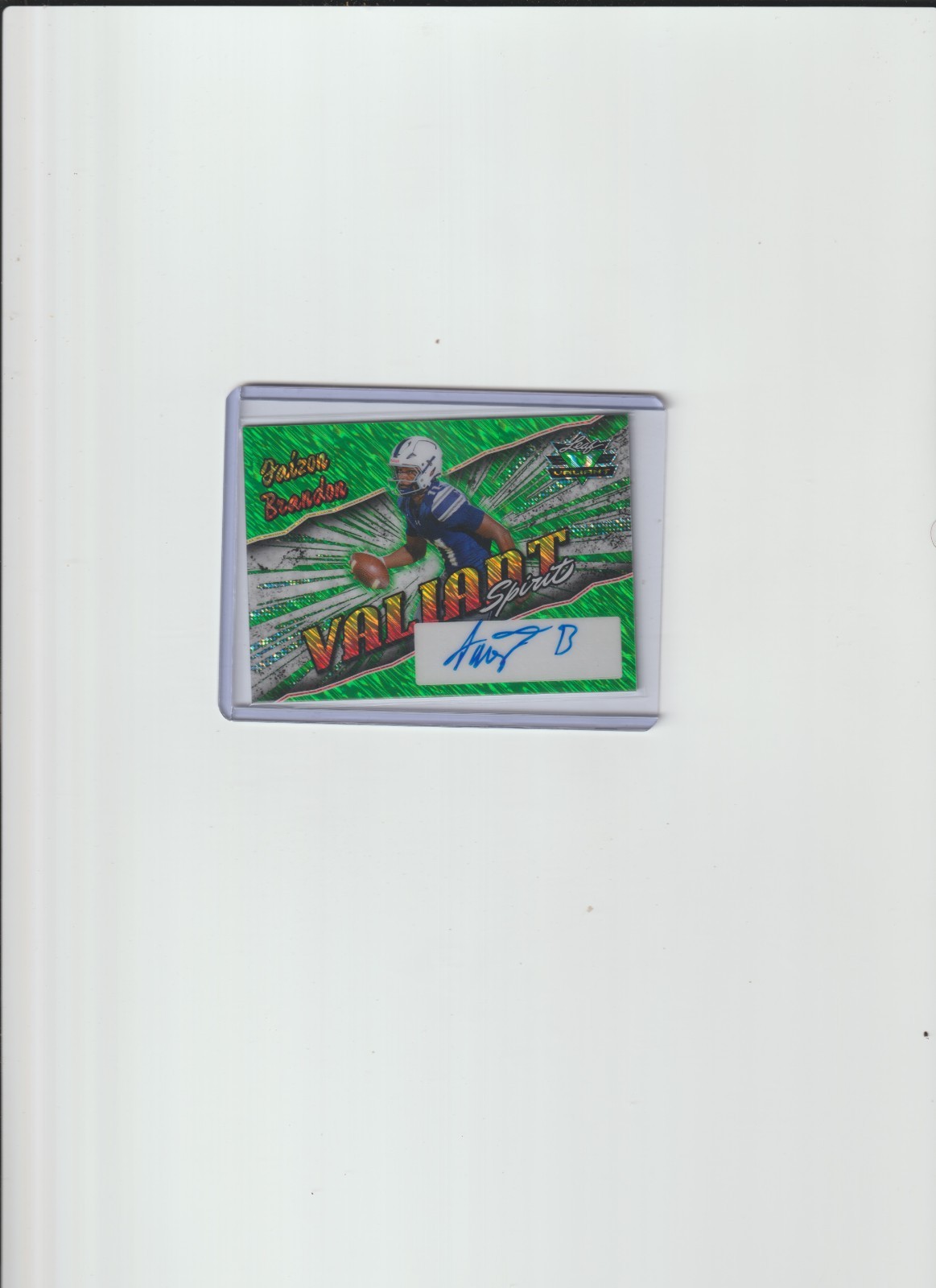 2025 Leaf Eclectic Autograph Valiant Spirit Faizon Brandon 1/1 Auto Green Vols