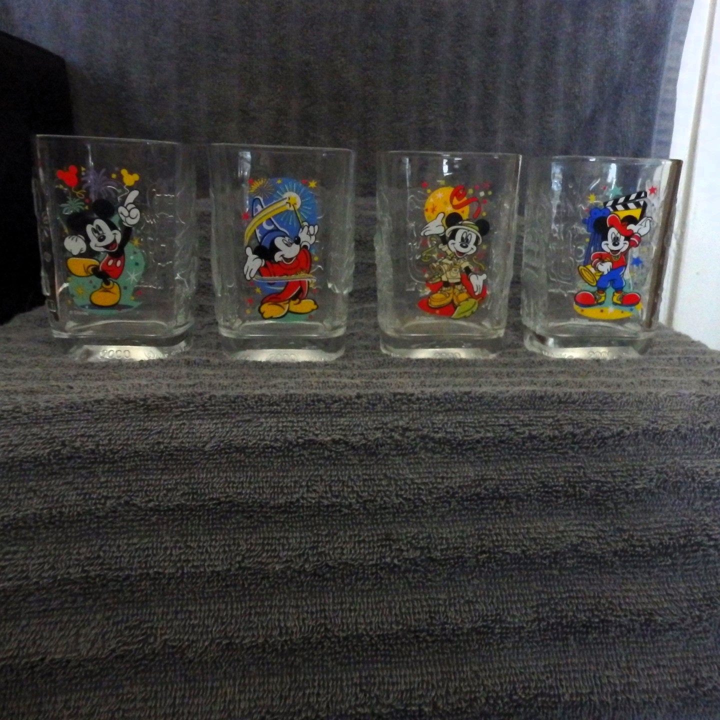 Vtg 1996 Disney World 25th Anniversary McDonalds Glasses Set of 4 Animal Kingdom