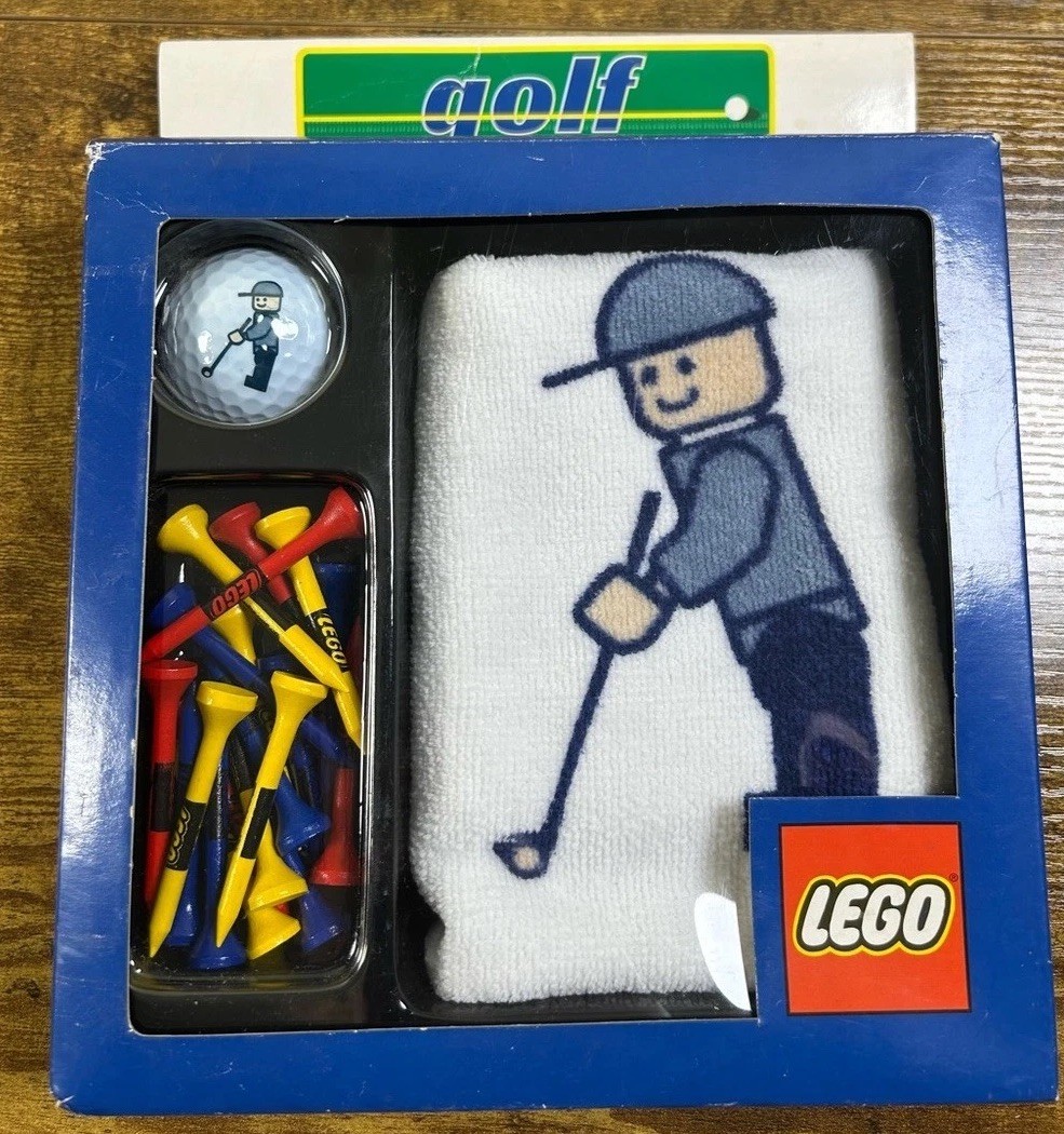 VTG Y2K LEGO Golf Gift Set 2002 RARE NIB Golfer Towel Golf Ball Tees