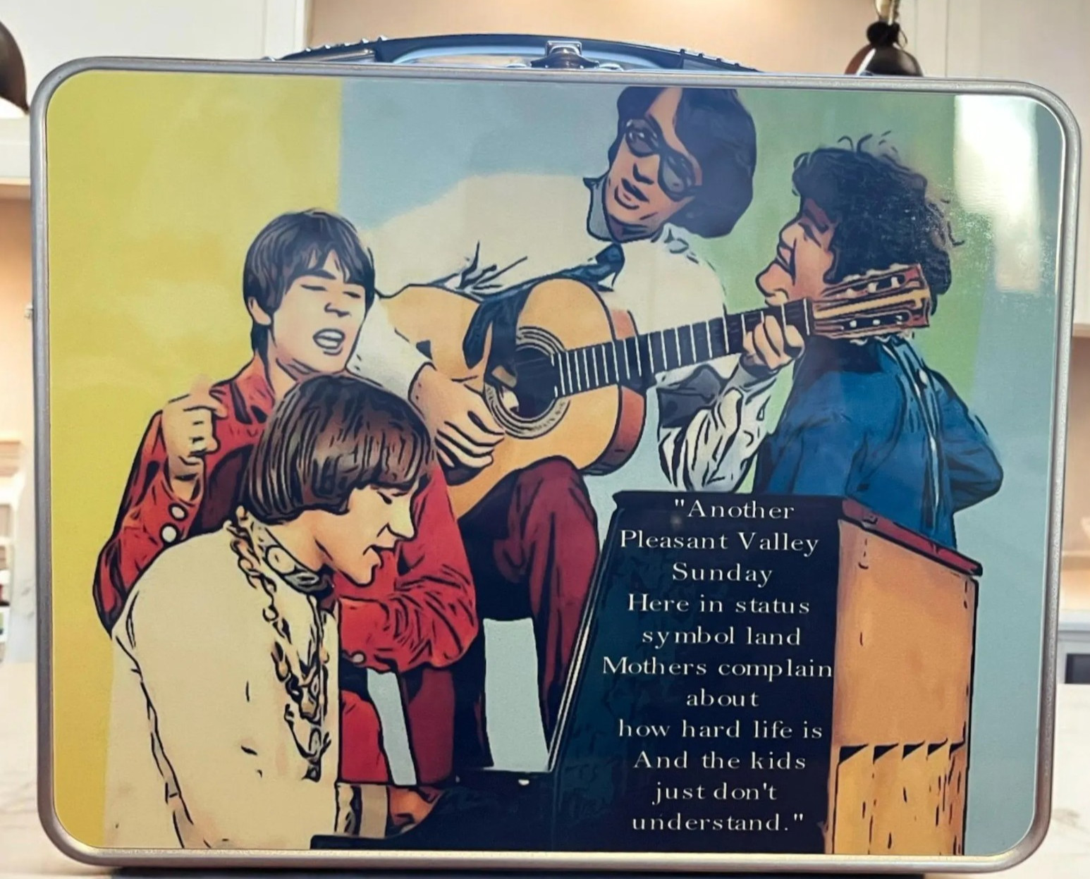 Monkees Lunch Box Pleasant Valley Sunday Lyrics Retro Band Metal Lunchbox Vintag