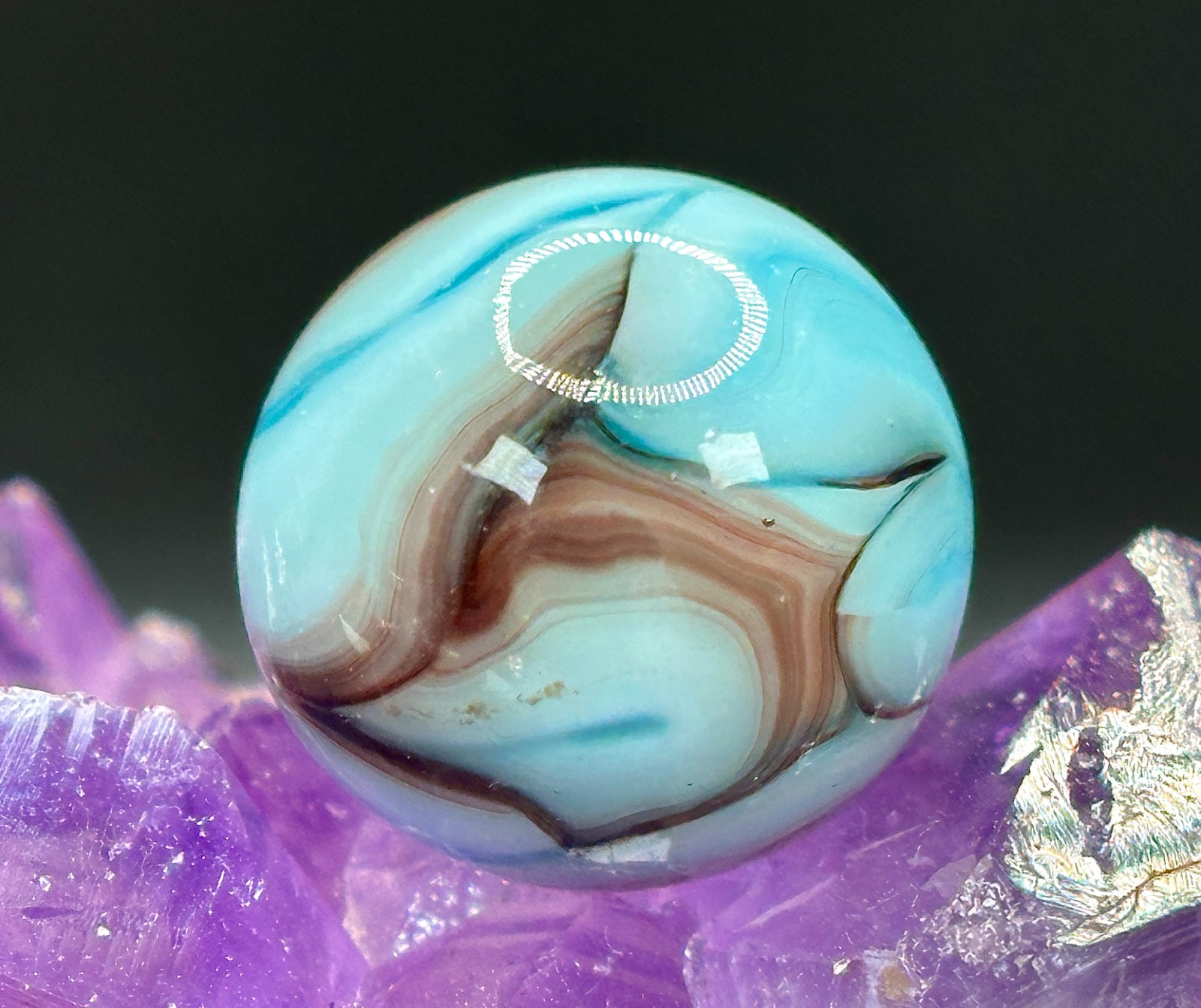 EPIC Vintage Alley Agate or Ravenswood Swirl Marble - Baby Blue & Purple - .58\