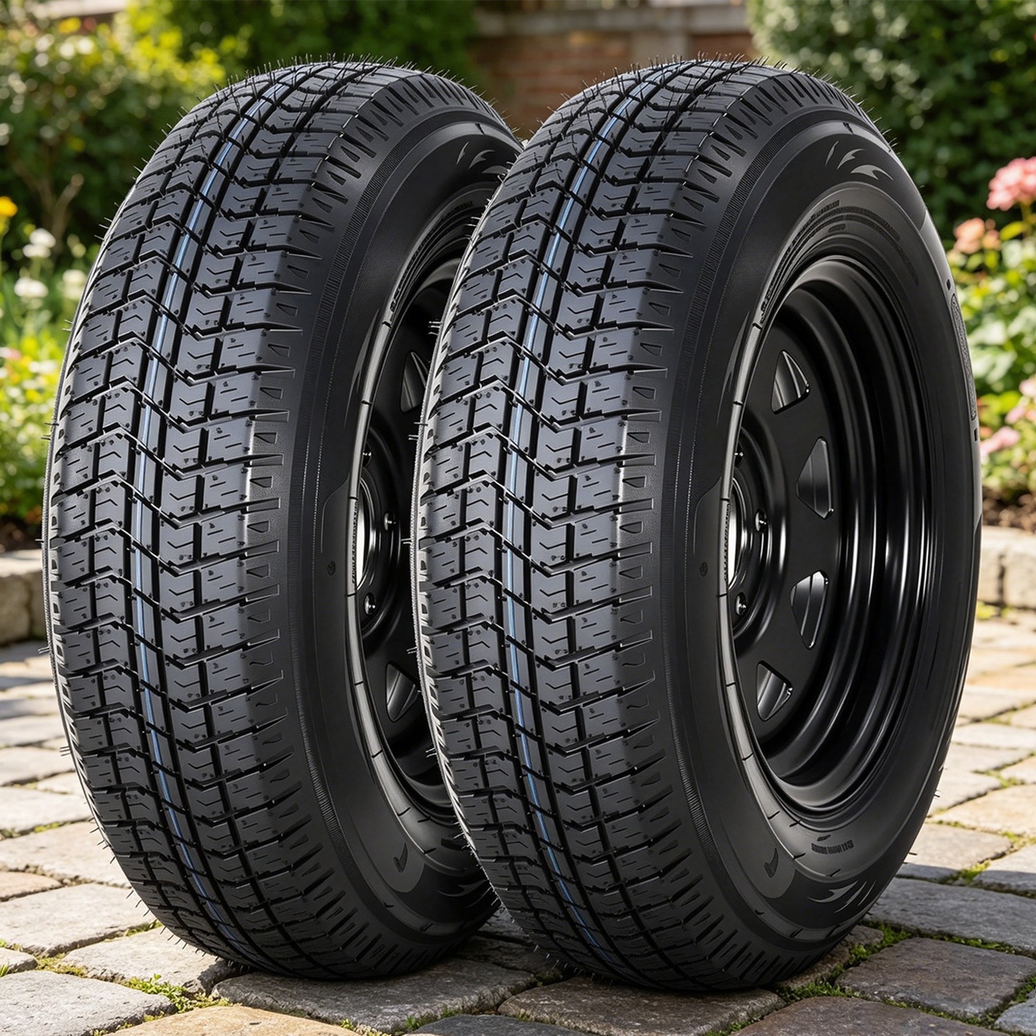 2PCS ST205/75D14 Trailer Tires with 14 in Rims 5 Lug on 4.5 in Load Range C 6PR 2PCS ST205/75D14 Trailer Tires with 14 in Rims 5 Lug on 4.5 in Load Range C 6PR