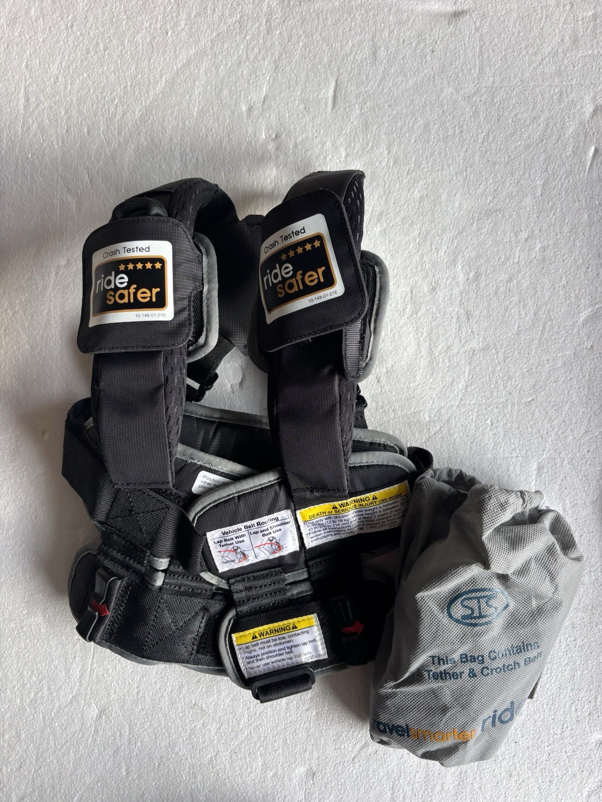 RideSafer Gen 5 XS Black Travel Car Seat Vest Portable Child Extra Small