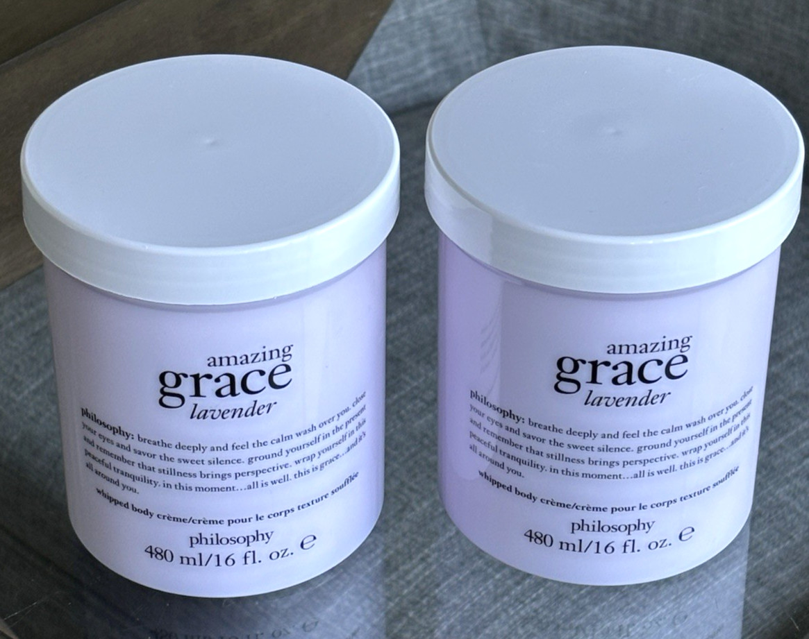 (2) Philosophy Amazing Grace Lavender Whipped Body Creme 16 oz - Set of 2 (2) Philosophy Amazing Grace Lavender Whipped Body Creme 16 oz - Set of 2