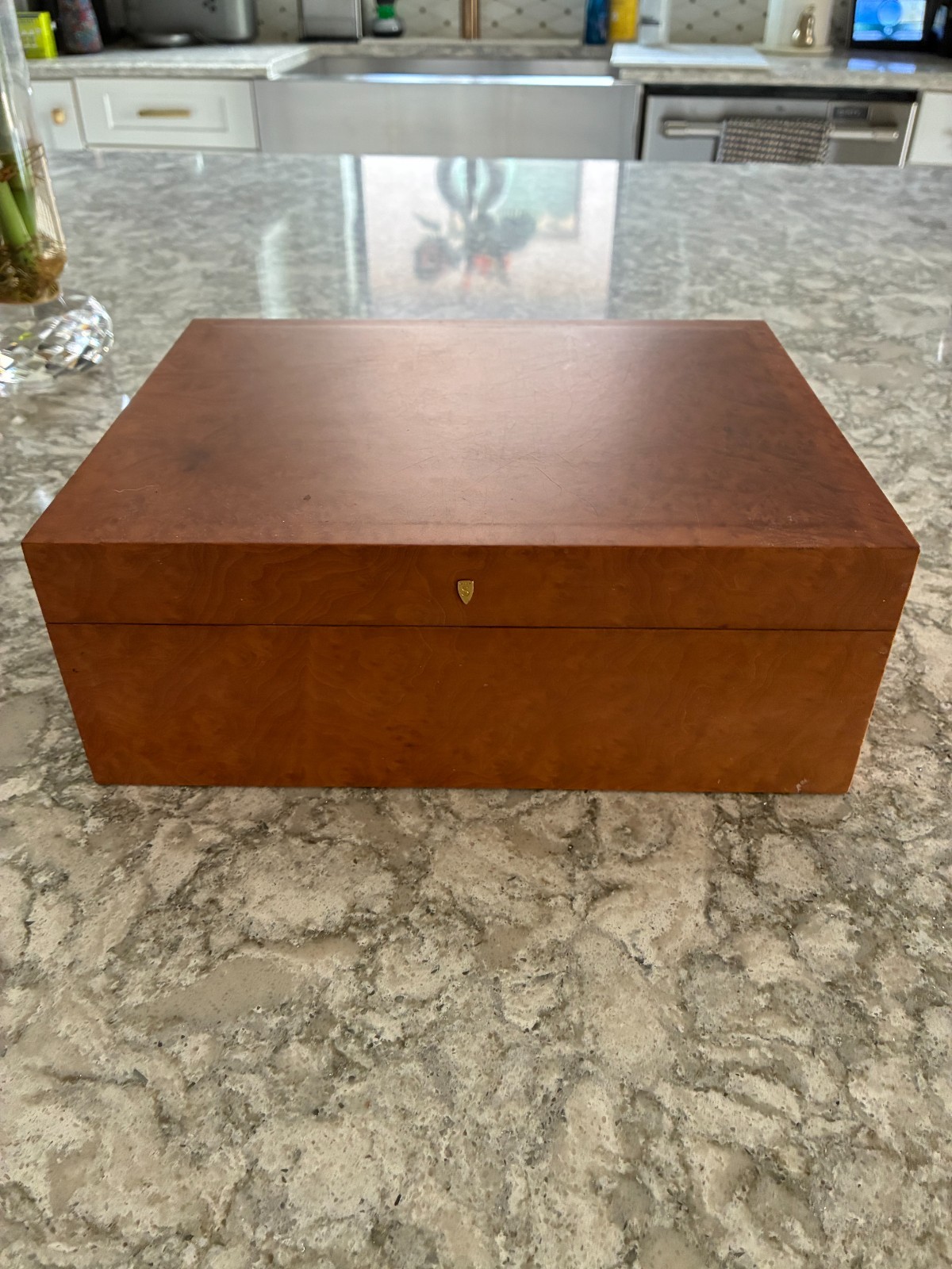 Savinelli 1876 Burl Wood Cigar Humidor 25-Cigar Made in Italy w/ Credo