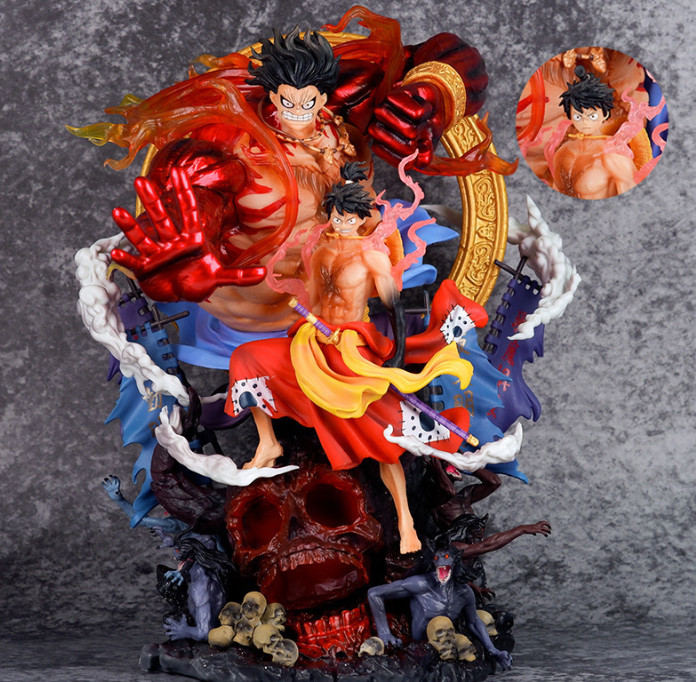 30cm One Piece Rayleigh Meteor Bonfire Sake Anime Figure Collection Statue🔥
