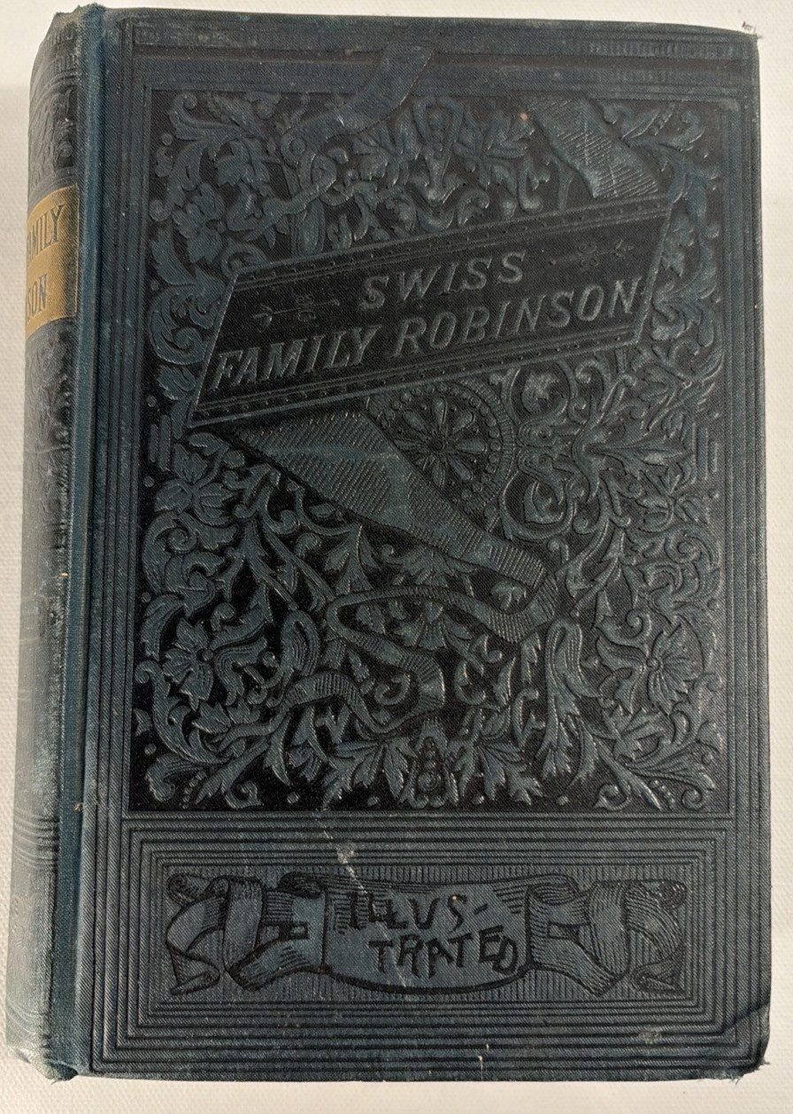 Antique Swiss Family Robinson William H. Kingston Routledge 95 Illustrations HC