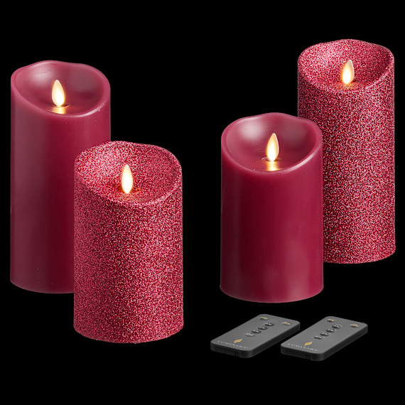 4-Pack: Luminara Flameless Smooth & Glitter Candle (Plum) 4-Pack: Luminara Flameless Smooth & Glitter Candle (Plum)