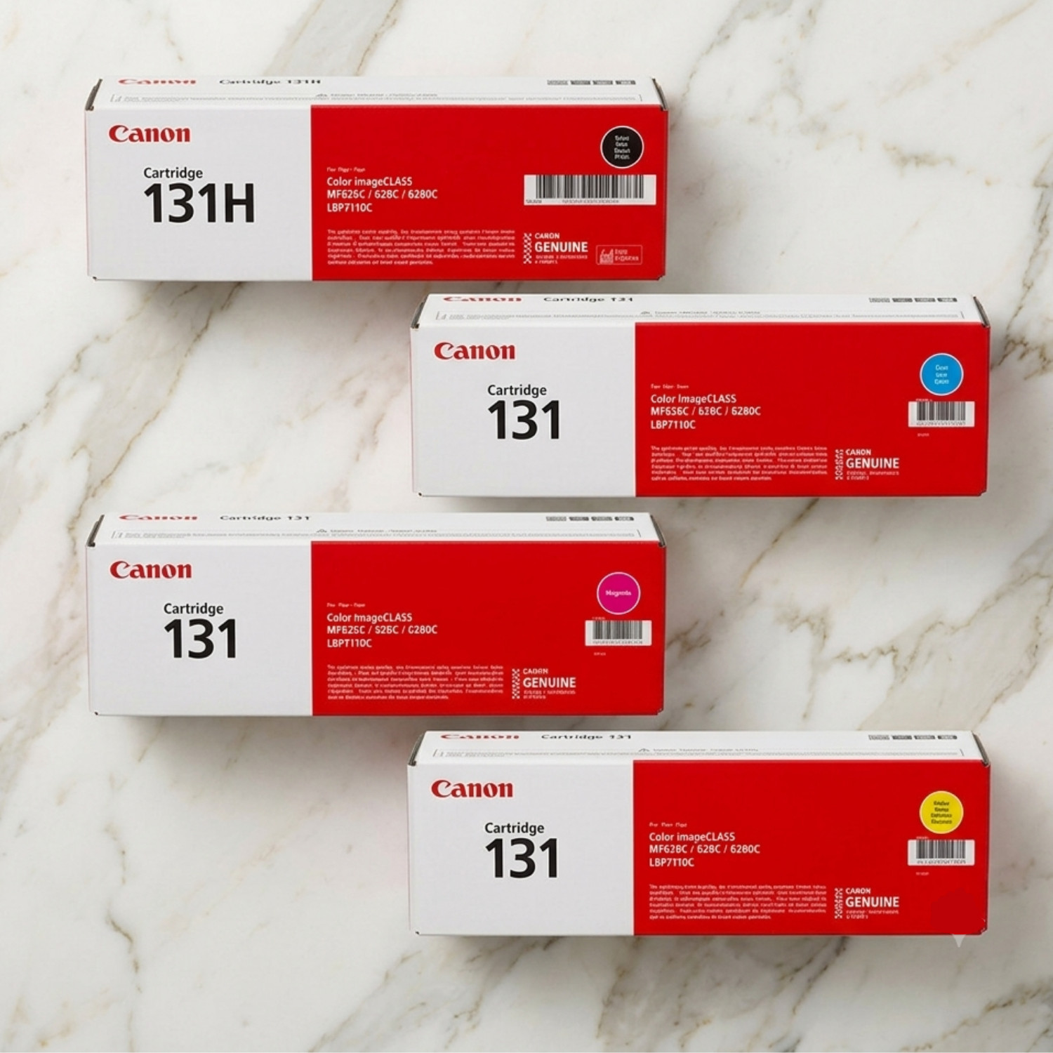 Canon 131H Black ,131 Color Toner Set 4-Pack CMYK Brand New Sealed