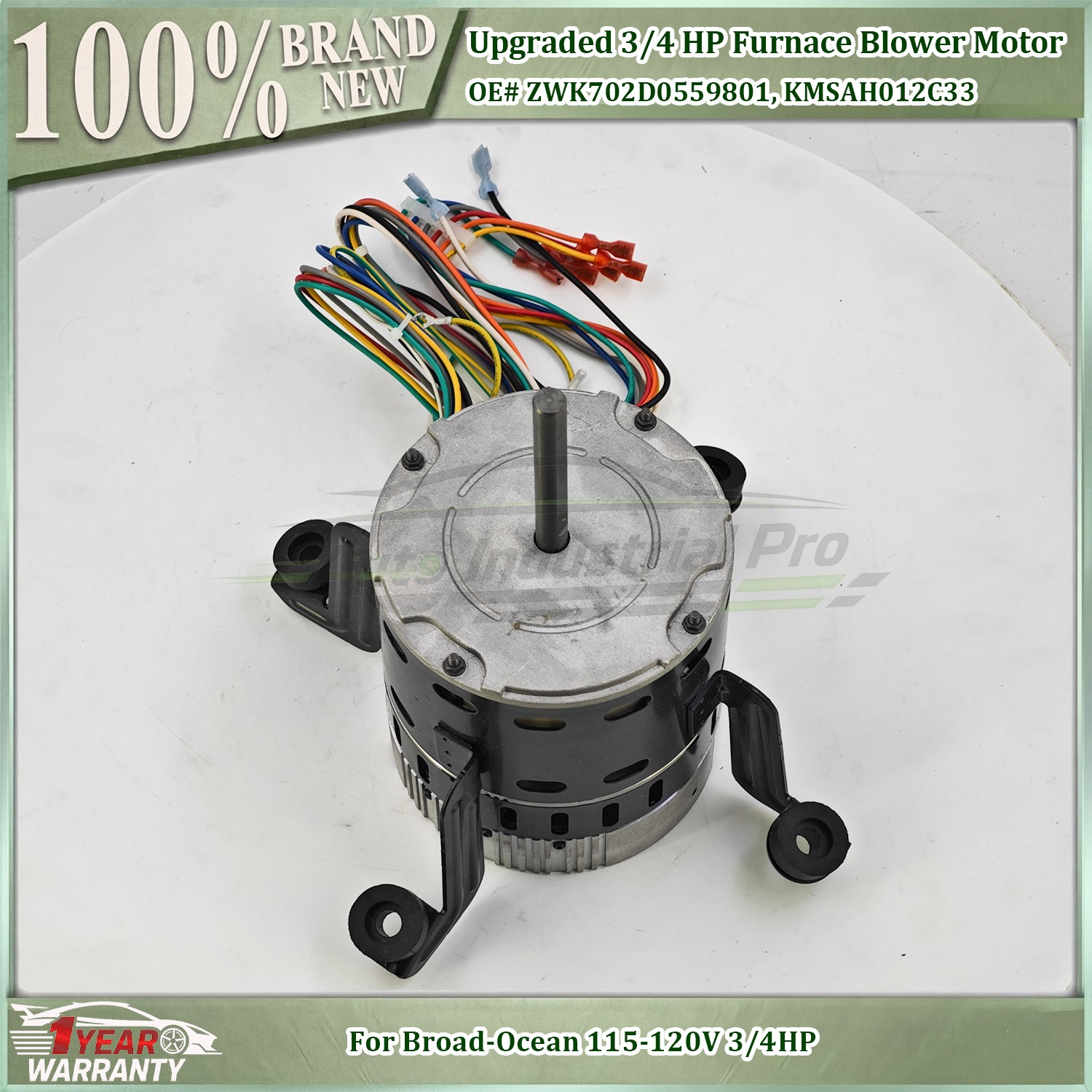 ZWK702D0559801 For Broad-Ocean 115-120V 3/4HP HVAC Furnace Blower Motor NEW