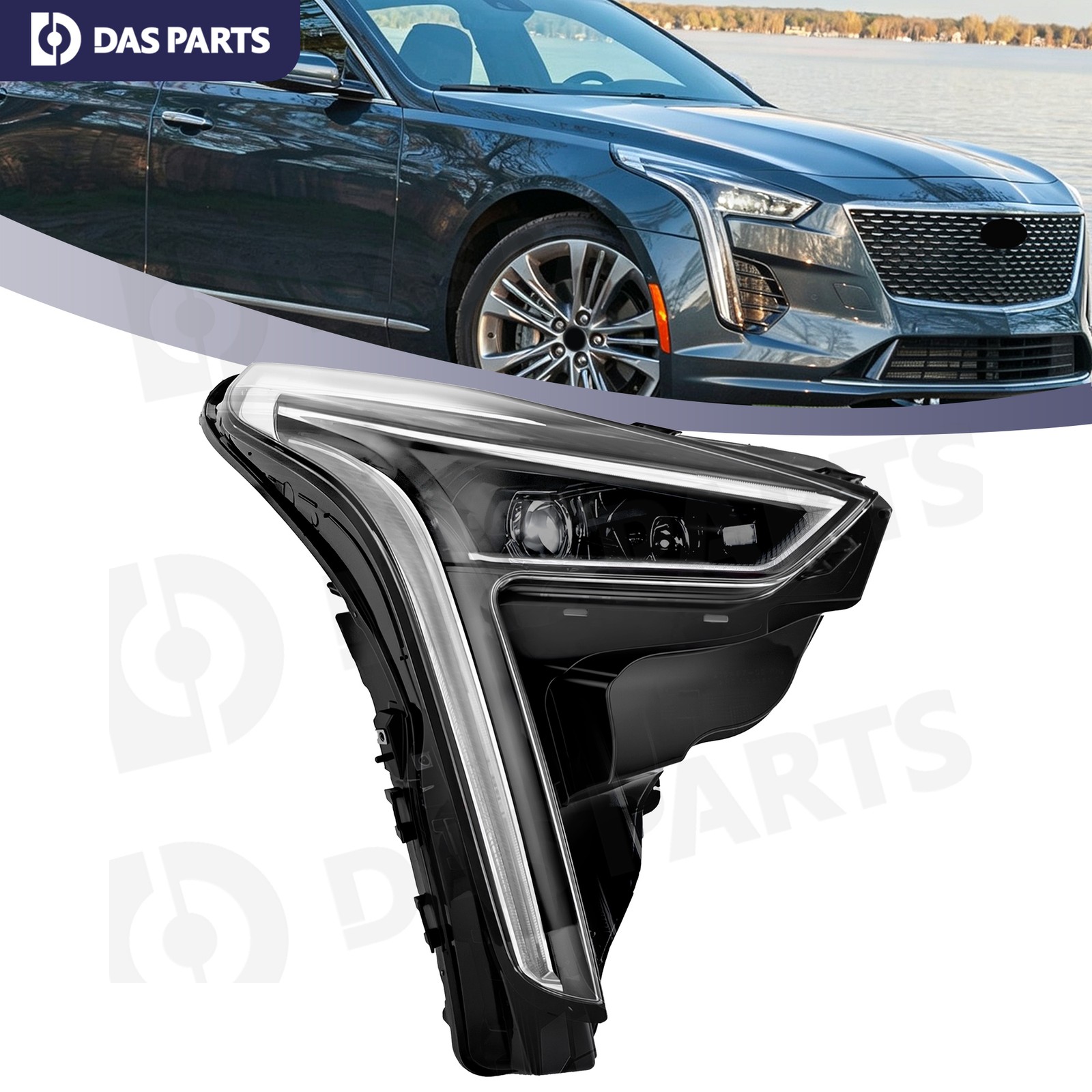 Full LED Headlight w/Cornering Lamp Passenger Side For 2019-2020 Cadillac CT6