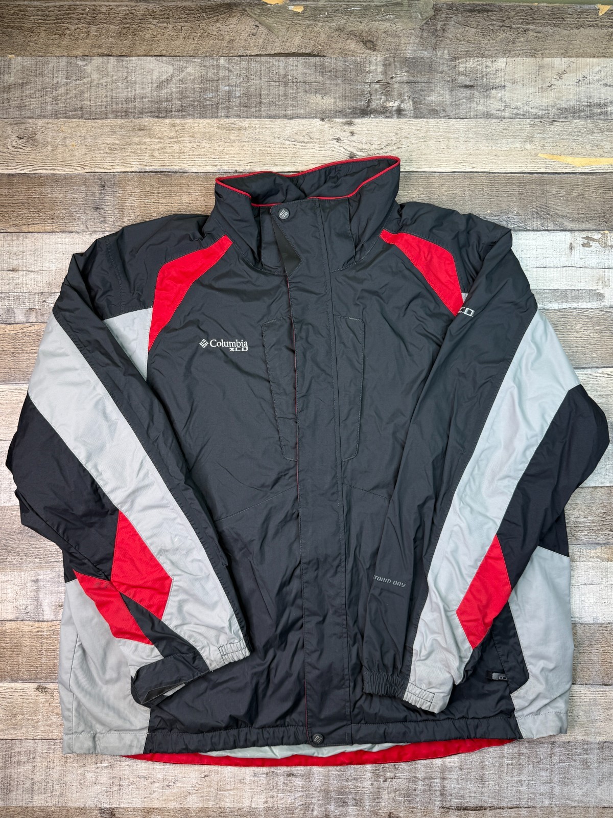 Columbia XCO Interchange Storm Dry Men’s XL Jacket Waterproof Ski Coat Gray Red
