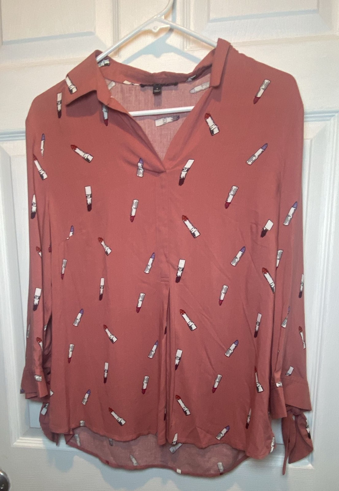Como Blu Lipstick Print Blouse Size S Como Blu Lipstick Print Blouse Size S