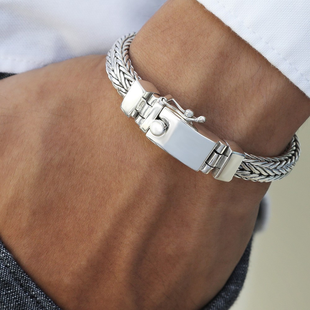 6/8mm Impressive High-Quality 925 Sterling Silver Men\'s bracelets